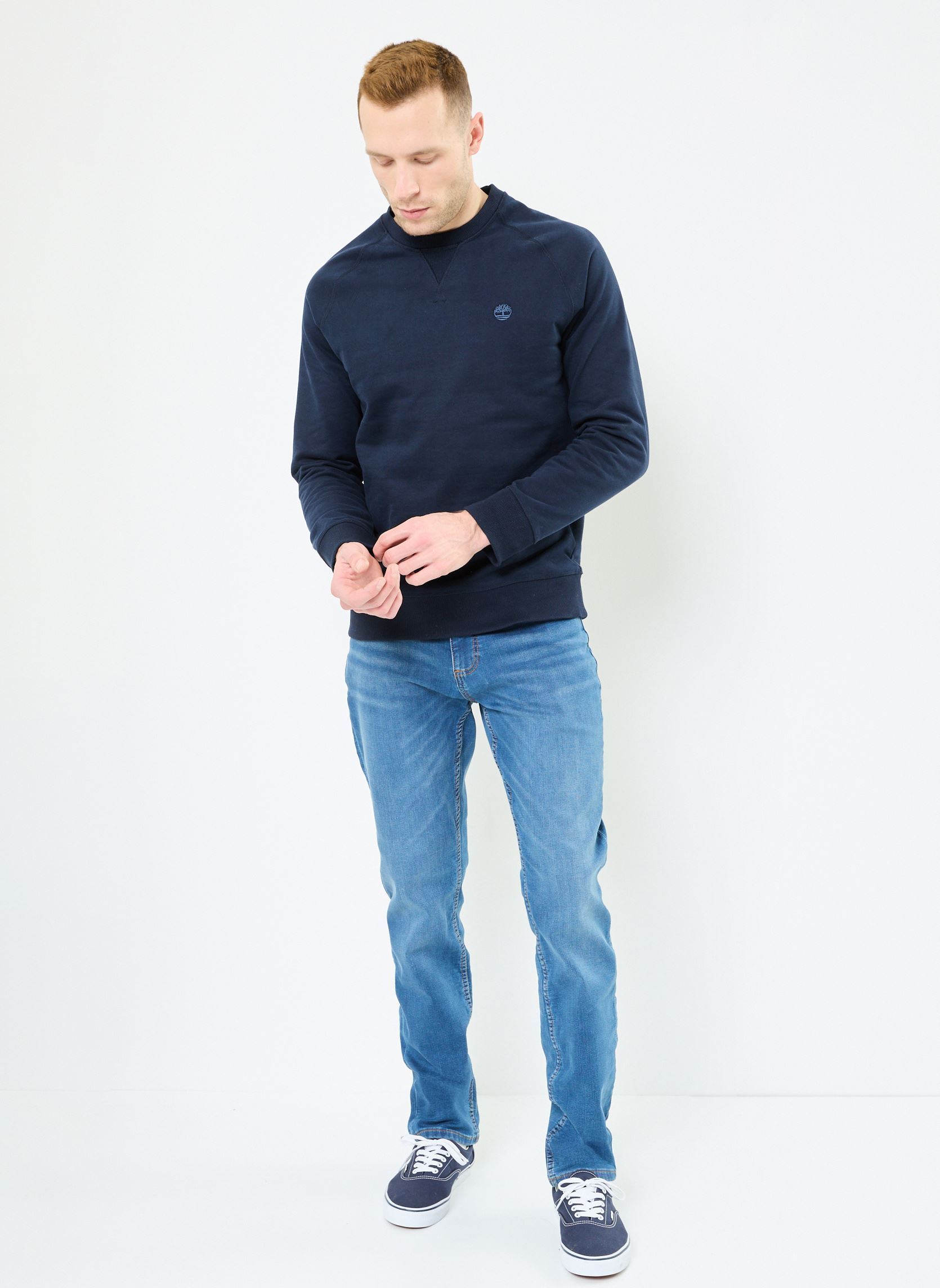 Sweatshirts Loopback Crew Neck Sweatshirt heren blauw Timberland Sweatshirts Loopback Crew Neck Sweatshirt heren blauw DARK SAPPHIRE-DARK DENIM