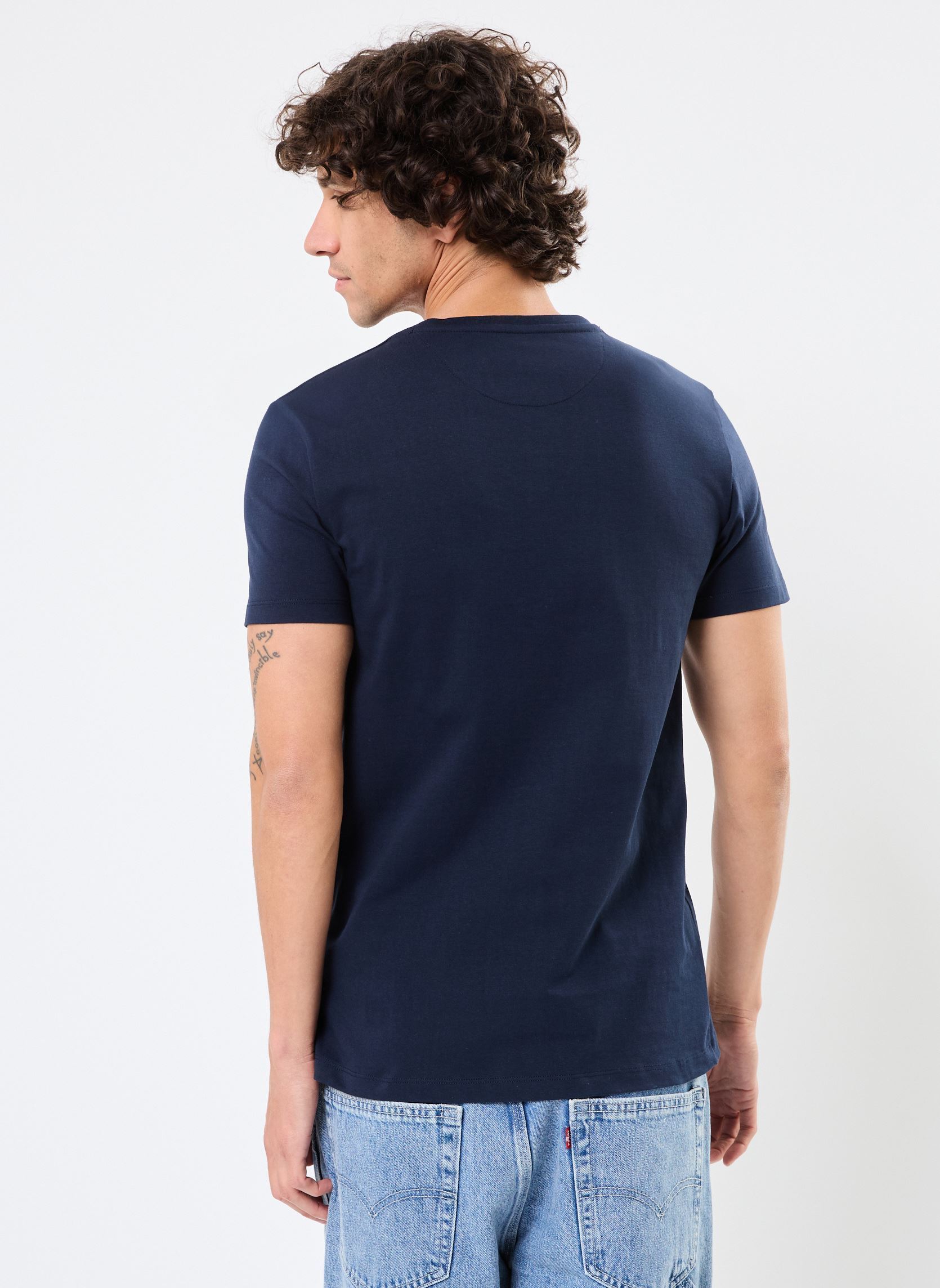 Tee-shirts manches courtes V Neck Short Sleeve Tee homme bleu Timberland Tee-shirts manches courtes V Neck Short Sleeve Tee homme bleu DARK SAPPHIRE-DARK DENIM