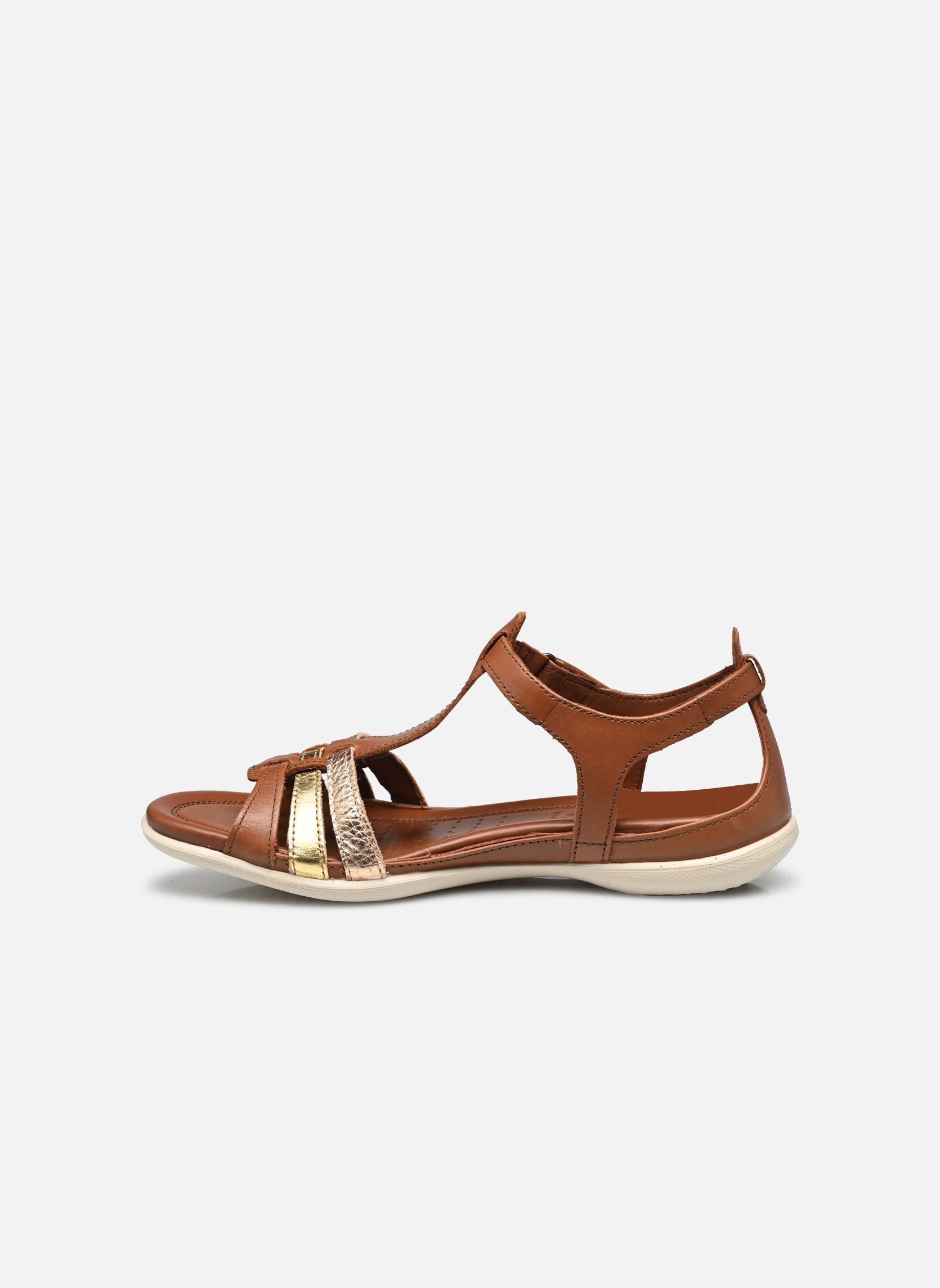 Sandali piatti Flash T-Bar donna marrone Ecco Sandali piatti Flash T-Bar donna marrone MINK/GOLD/HAMMERED BRONZE