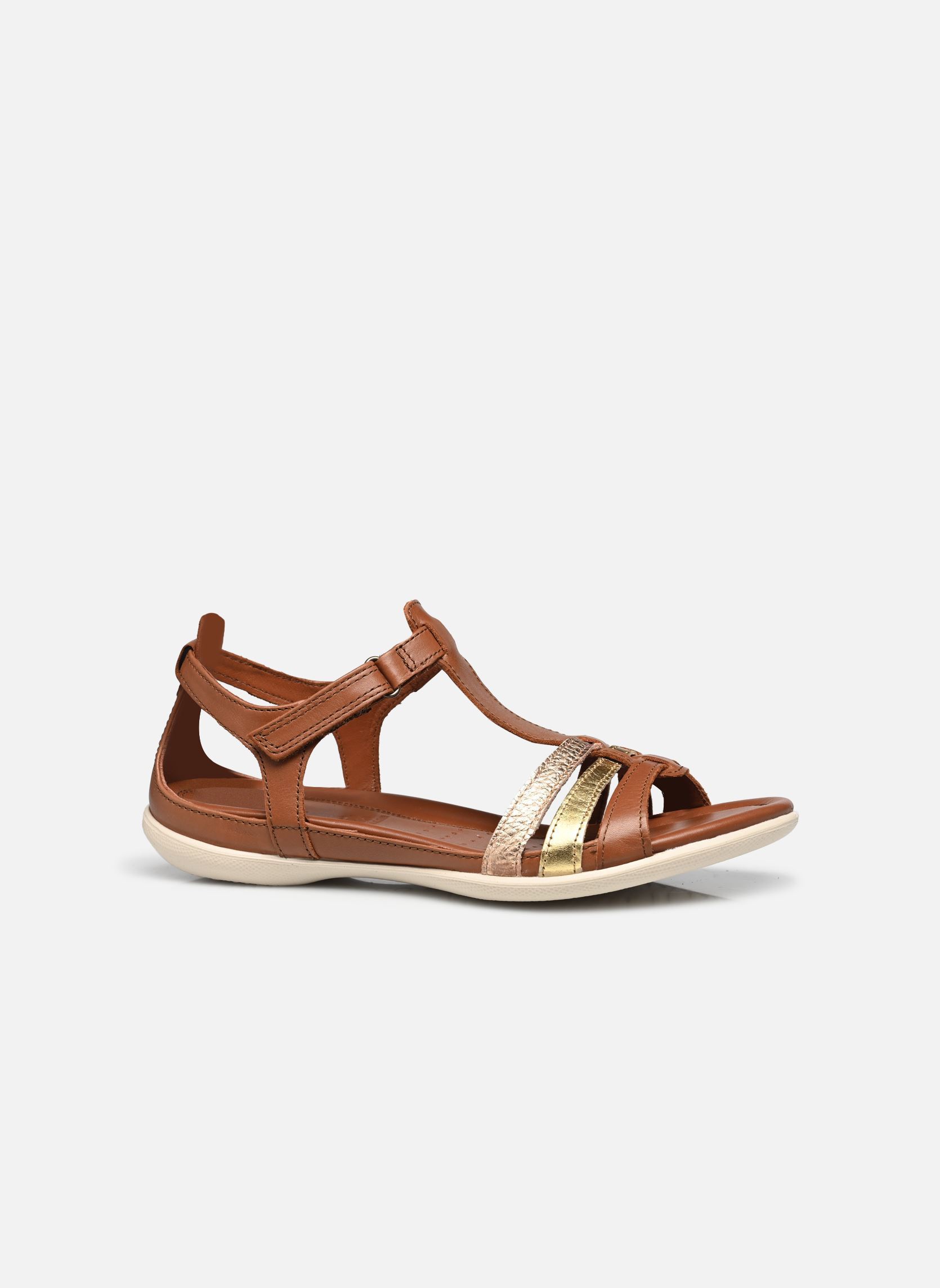 Sandali piatti Flash T-Bar donna marrone Ecco Sandali piatti Flash T-Bar donna marrone MINK/GOLD/HAMMERED BRONZE