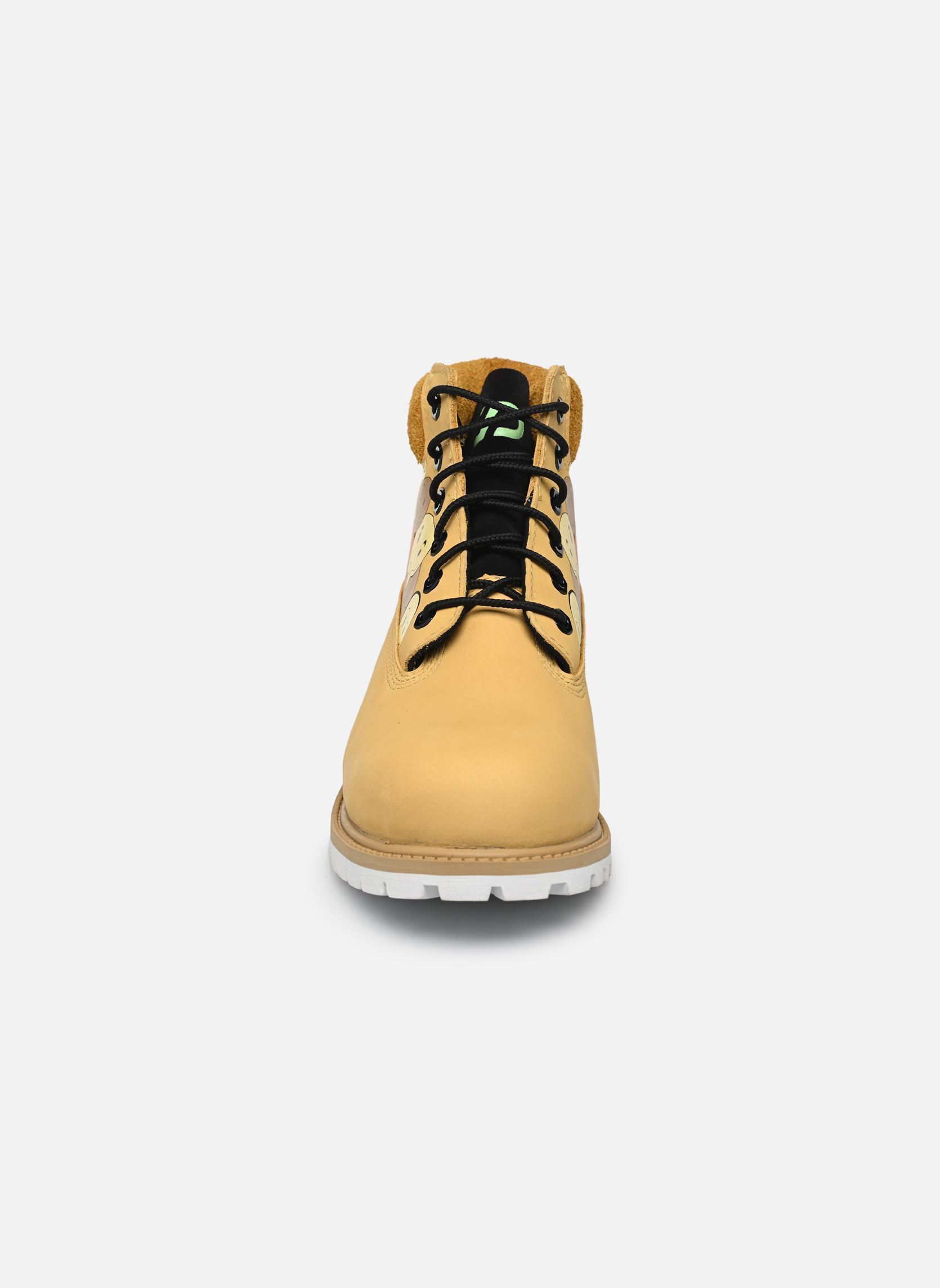 Bottines PREM 6 IN LACE WATERPROOF BOOT MDYLW MY marron Timberland Bottines PREM 6 IN LACE WATERPROOF BOOT MDYLW MY marron MEDIUM YELLOW W PRINT