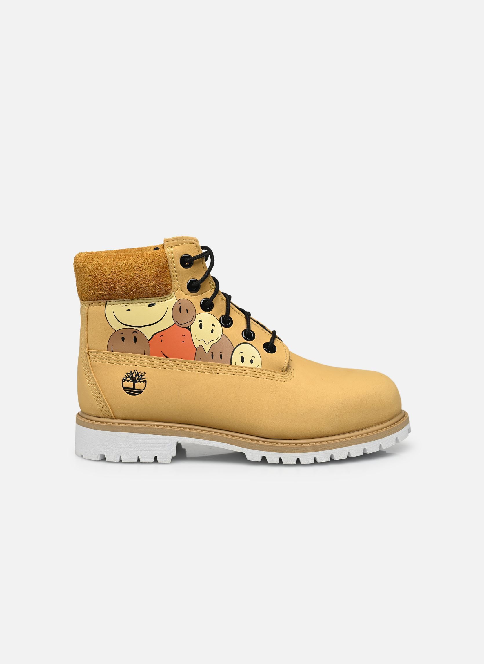 Bottines PREM 6 IN LACE WATERPROOF BOOT MDYLW MY marron Timberland Bottines PREM 6 IN LACE WATERPROOF BOOT MDYLW MY marron MEDIUM YELLOW W PRINT