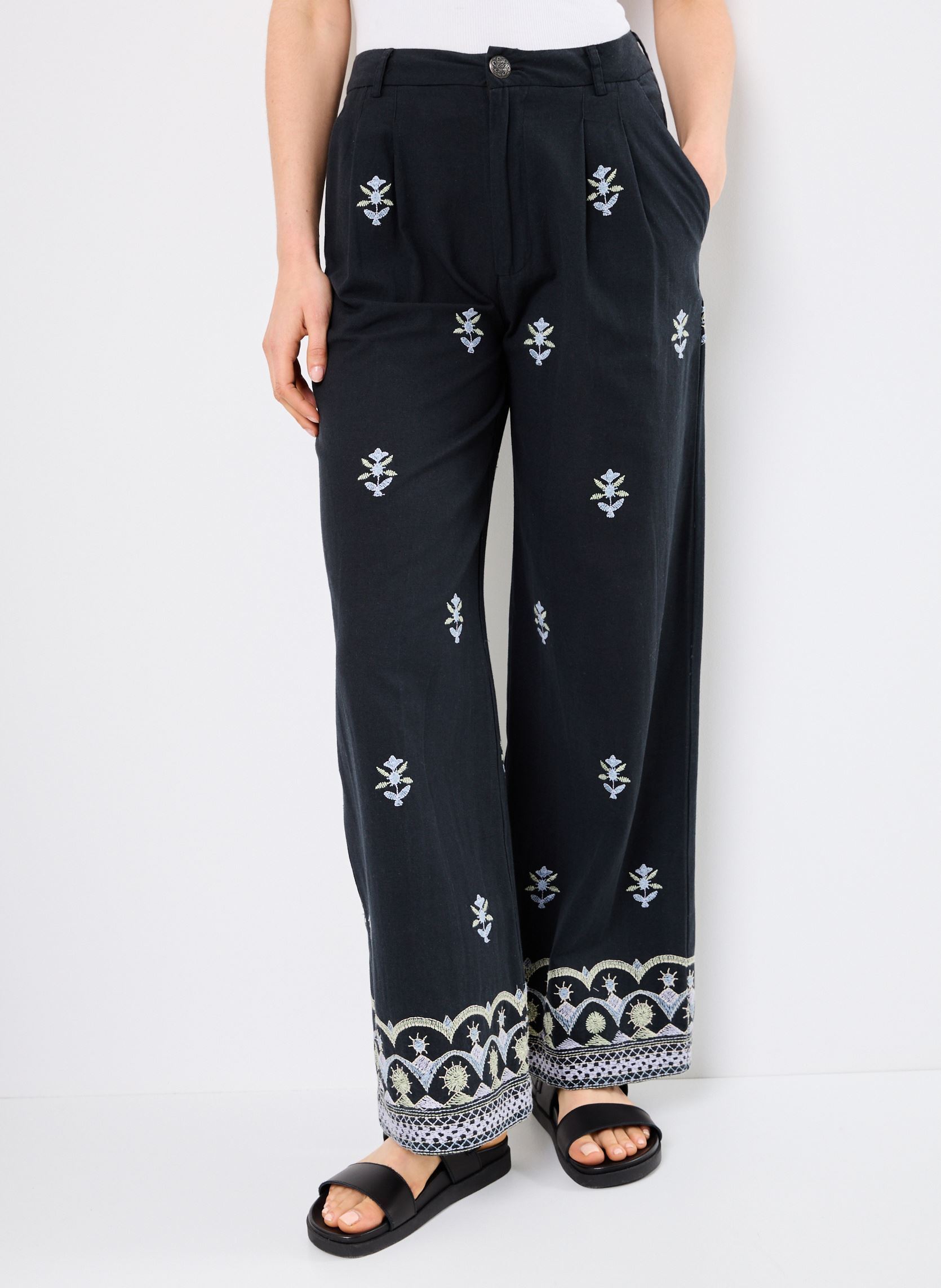 Pantalons larges Lolo femme noir Maison Hotel Pantalons larges Lolo femme noir Midnight Wish