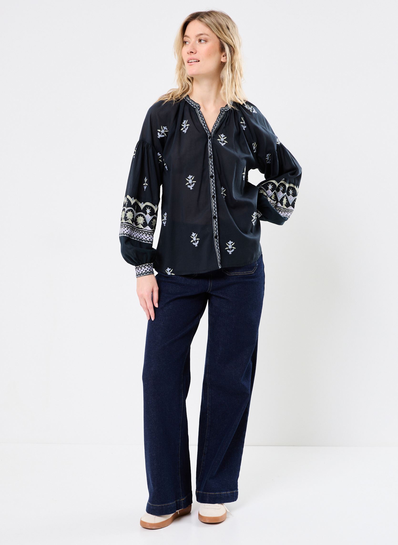 Blouses met lange mouwen Chandra dames zwart Maison Hotel Blouses met lange mouwen Chandra dames zwart Midnight Wish