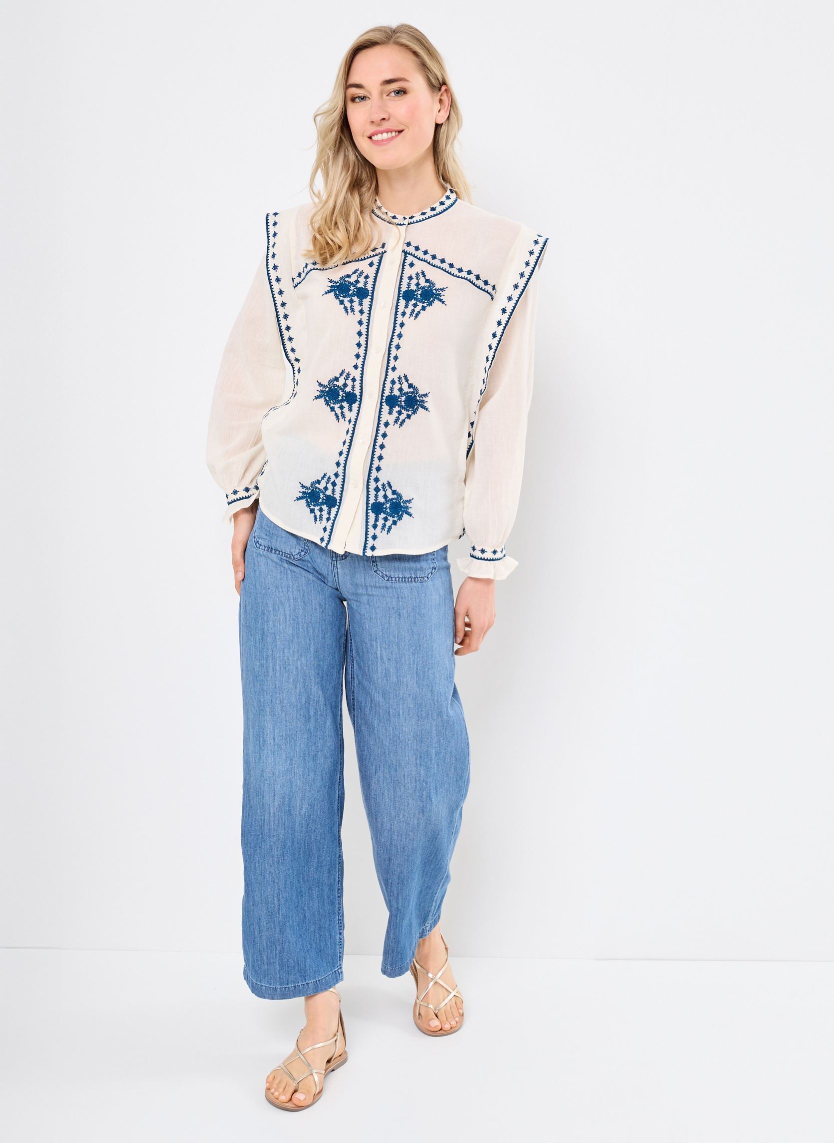 Bluse a maniche lunghe Philippa donna bianco Maison Hotel Bluse a maniche lunghe Philippa donna bianco PANNA COTTA
