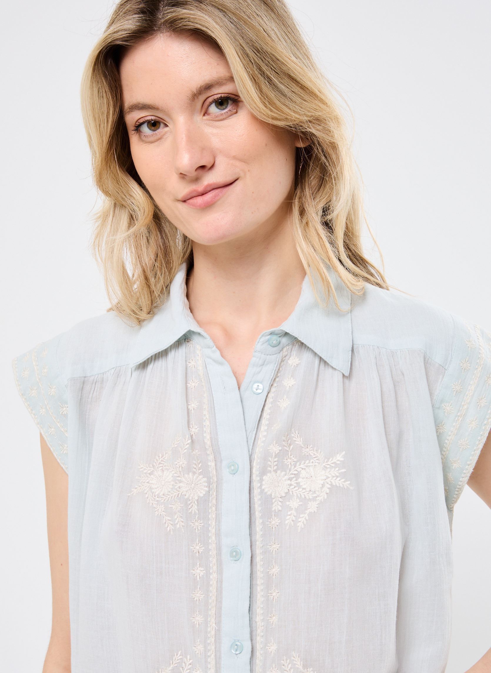 Tops Mafalda dames blauw Maison Hotel Tops Mafalda dames blauw AZZURO