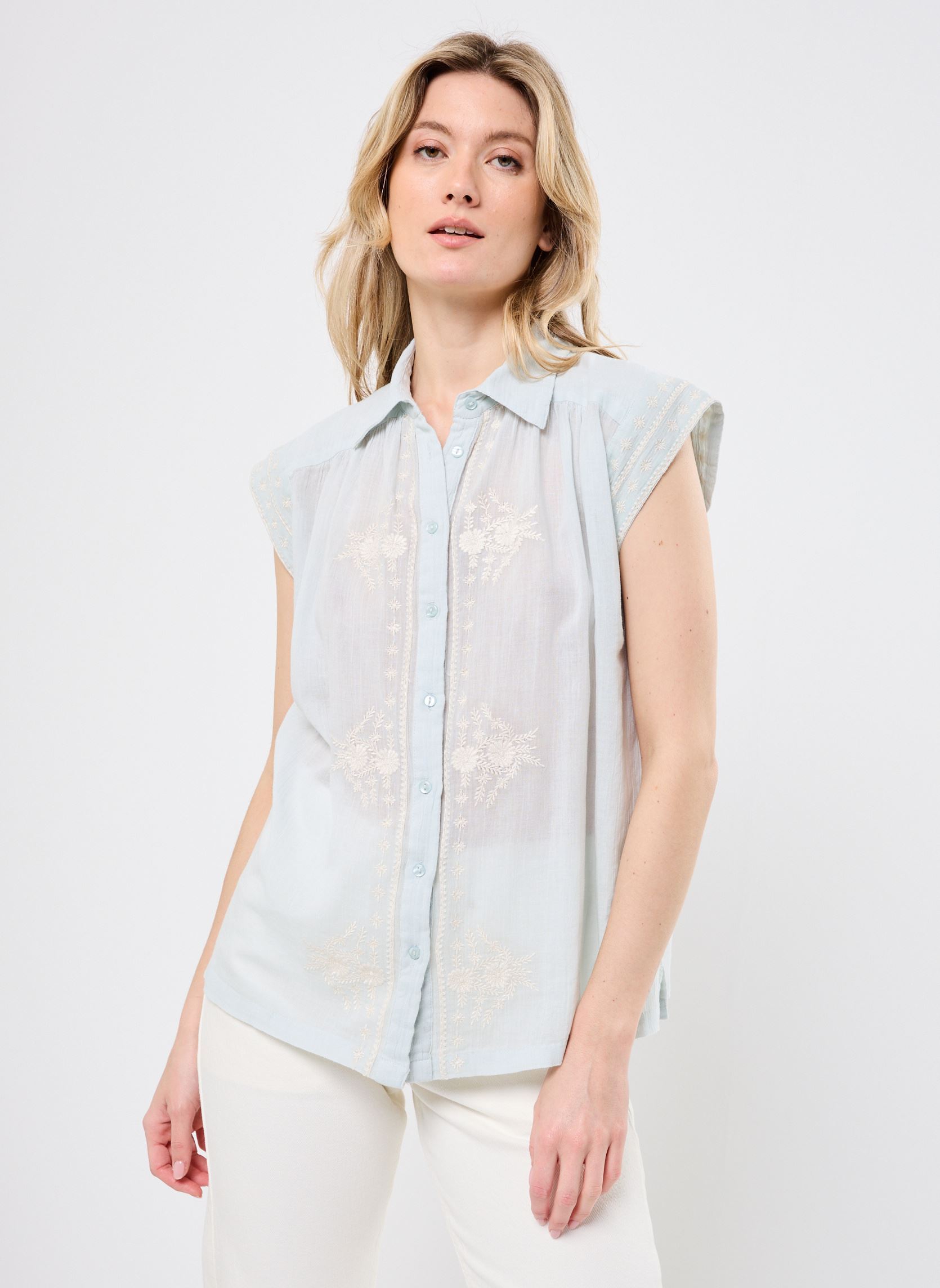 Tops Mafalda dames blauw Maison Hotel Tops Mafalda dames blauw AZZURO