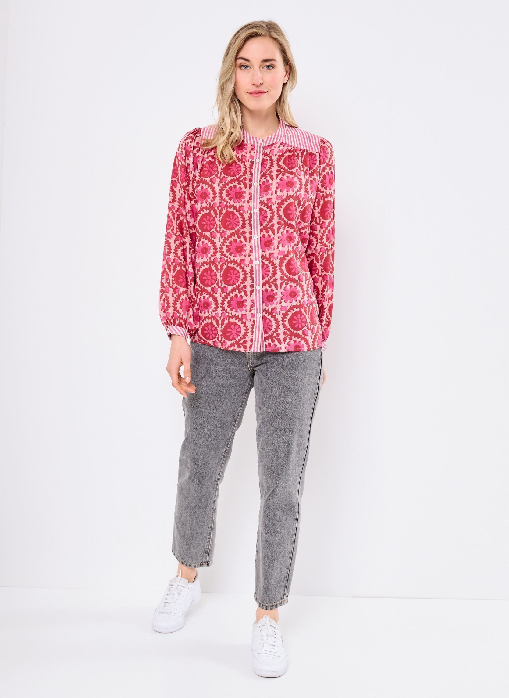 Langarm-Blusen Leandra damen rosa Maison Hotel Langarm-Blusen Leandra damen rosa HOT PINK