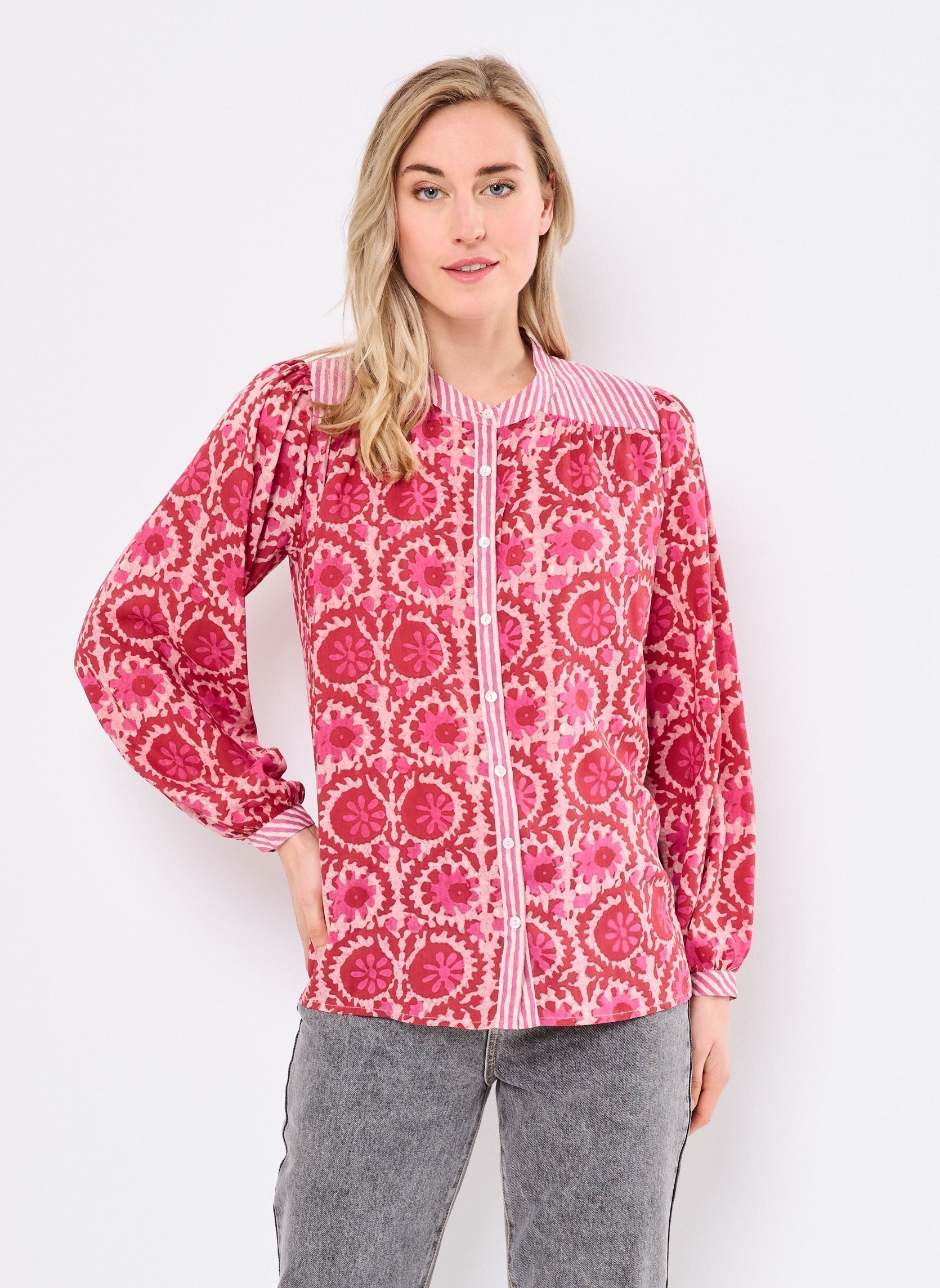 Langarm-Blusen Leandra damen rosa Maison Hotel Langarm-Blusen Leandra damen rosa HOT PINK