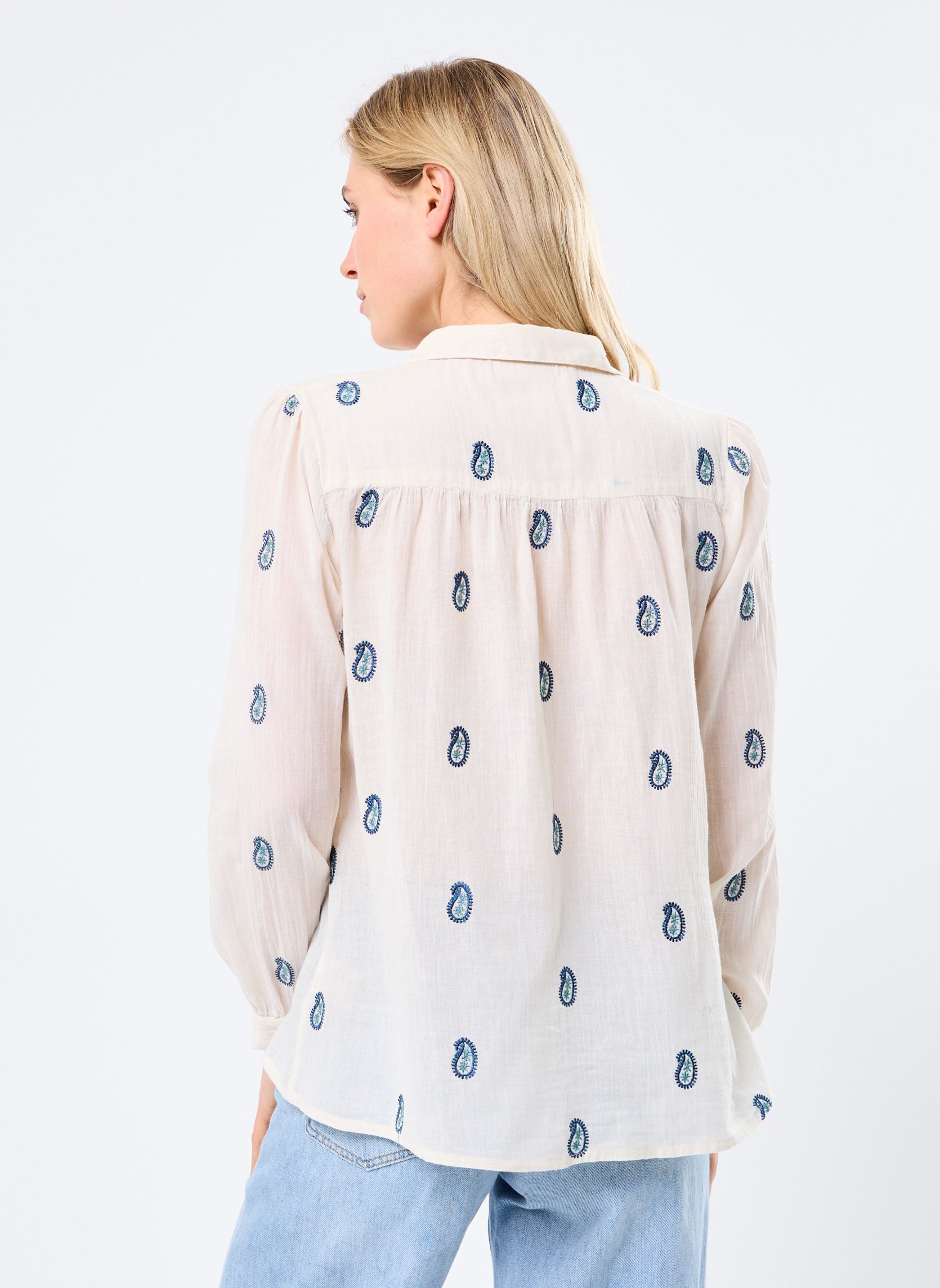 Langarm-Blusen Dylan damen weiß Maison Hotel Langarm-Blusen Dylan damen weiß Ivory