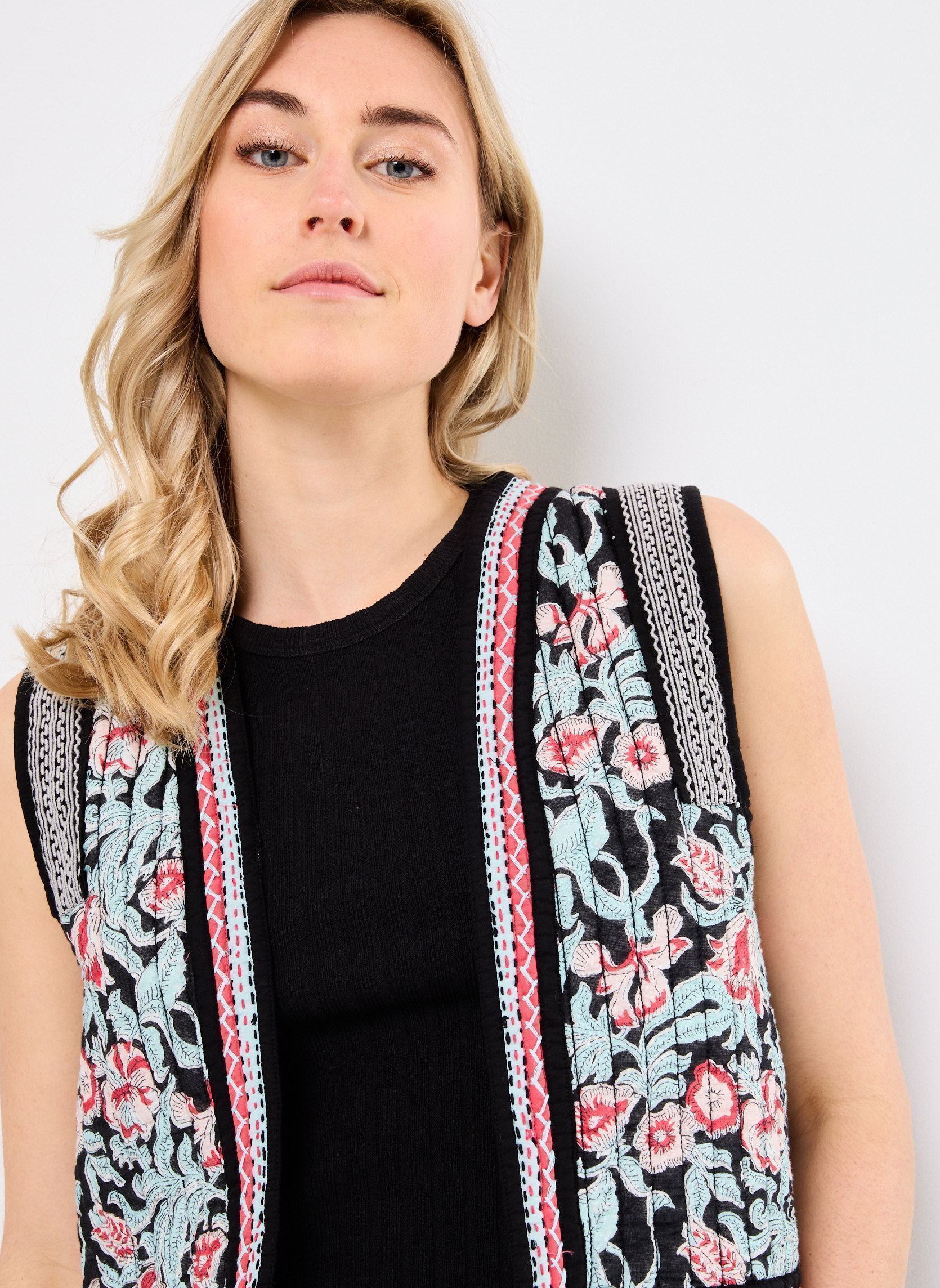 Vestes sans manches Enriqueta femme multicolore Maison Hotel Vestes sans manches Enriqueta femme multicolore Rosa Rosae