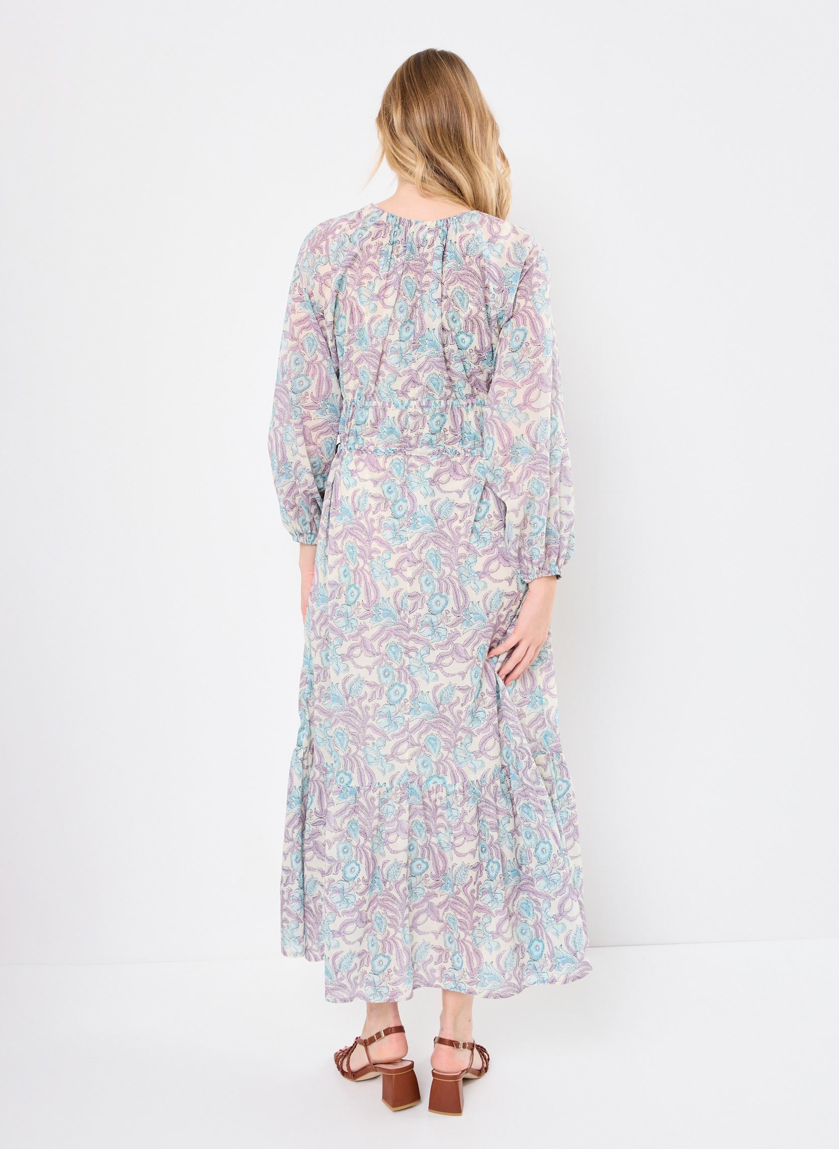Lange Kleider Flora damen mehrfarbig Maison Hotel Lange Kleider Flora damen mehrfarbig Hawaiian Blue
