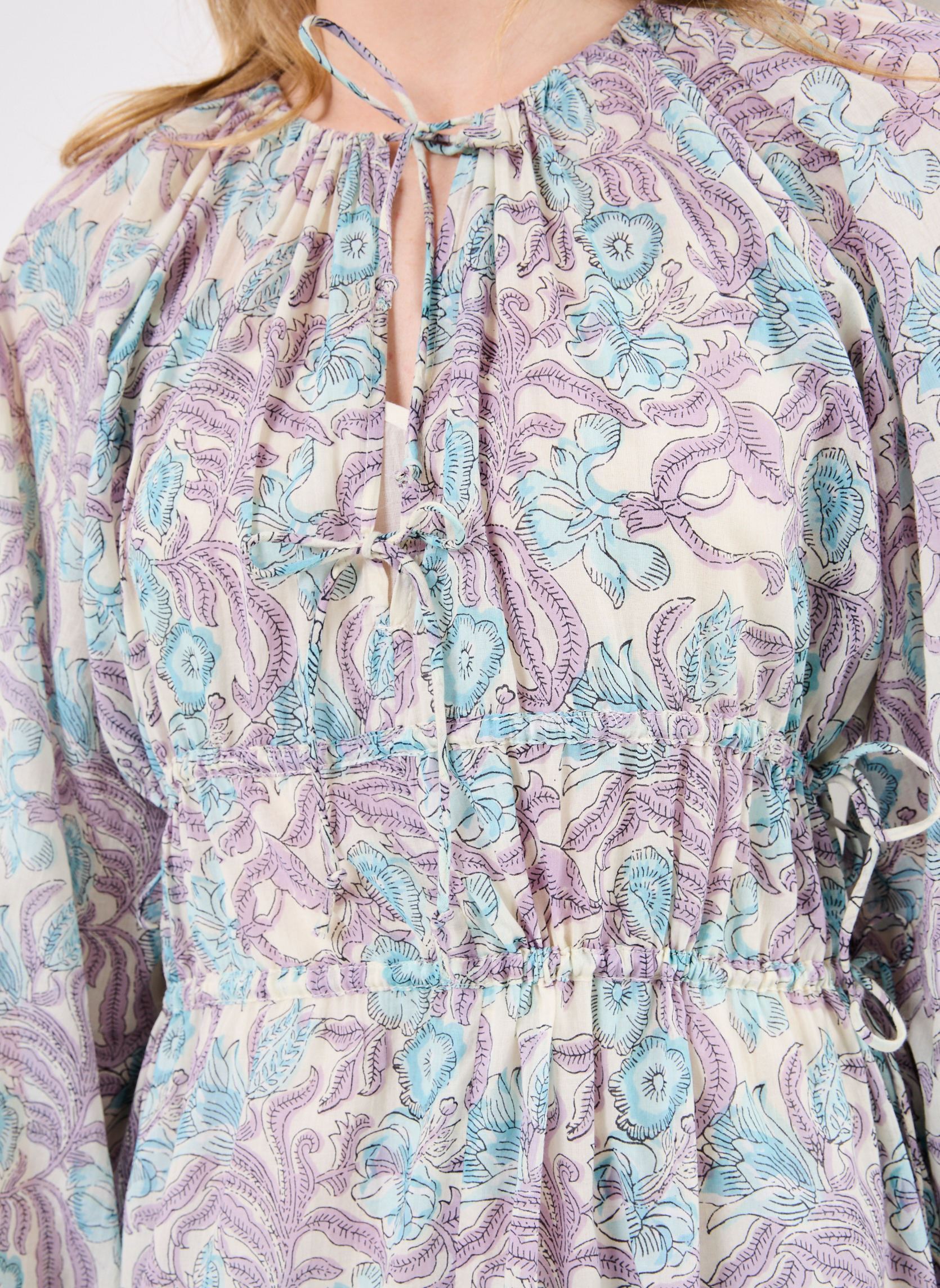 Lange Kleider Flora damen mehrfarbig Maison Hotel Lange Kleider Flora damen mehrfarbig Hawaiian Blue