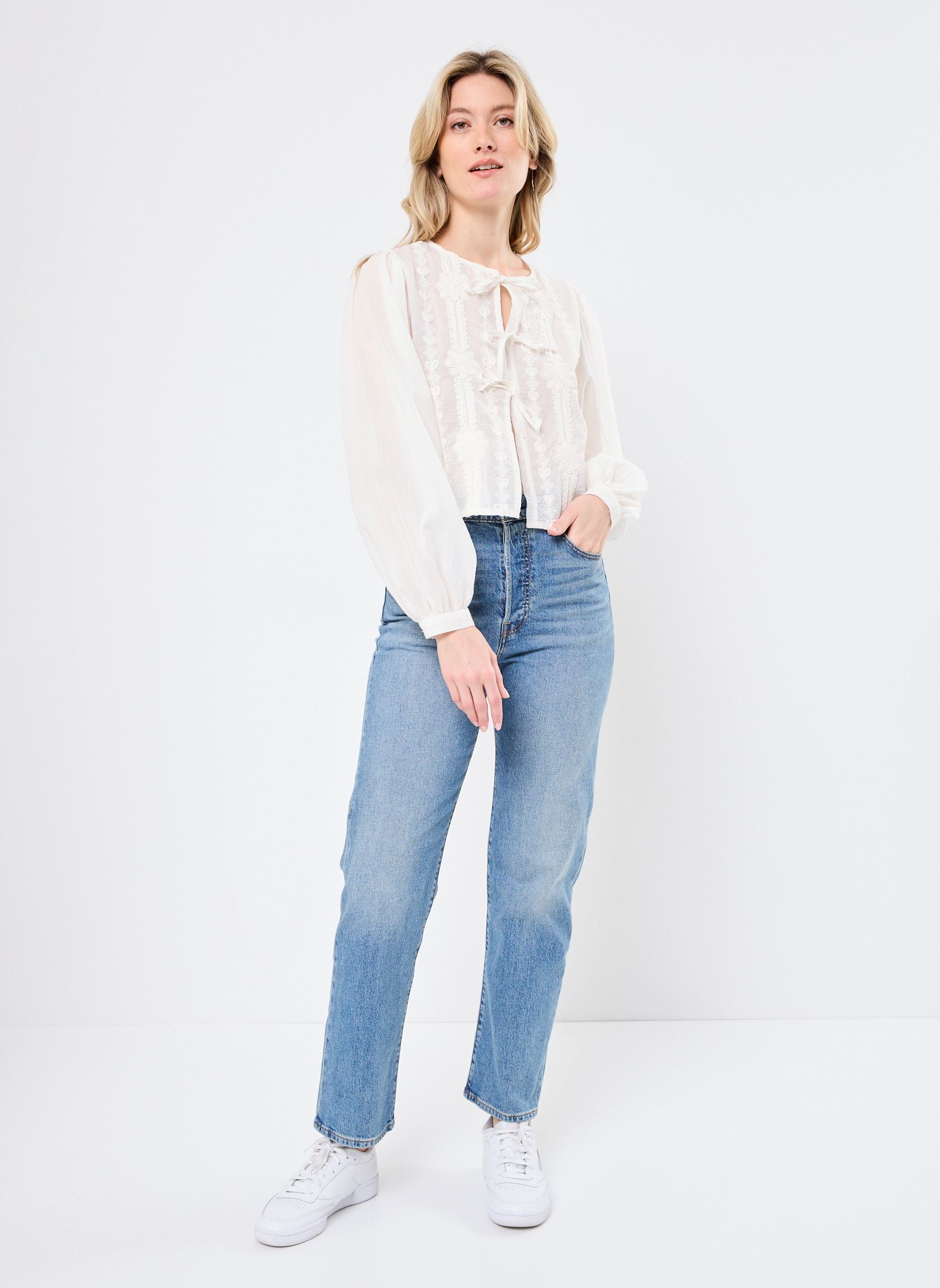 Langarm-Blusen Ludovica damen weiß Maison Hotel Langarm-Blusen Ludovica damen weiß Pearl