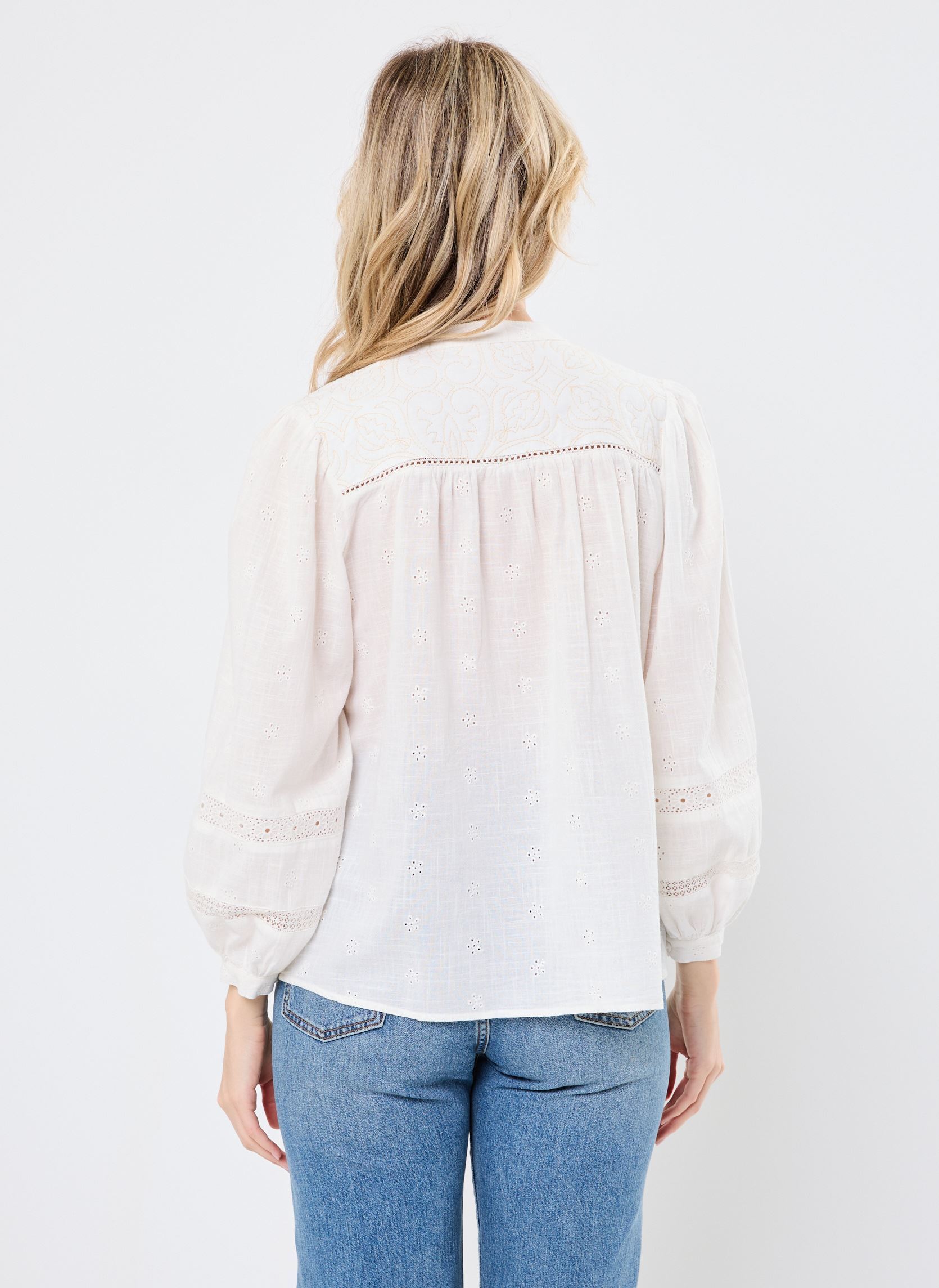 Langarm-Blusen Colette damen weiß Maison Hotel Langarm-Blusen Colette damen weiß Ivory