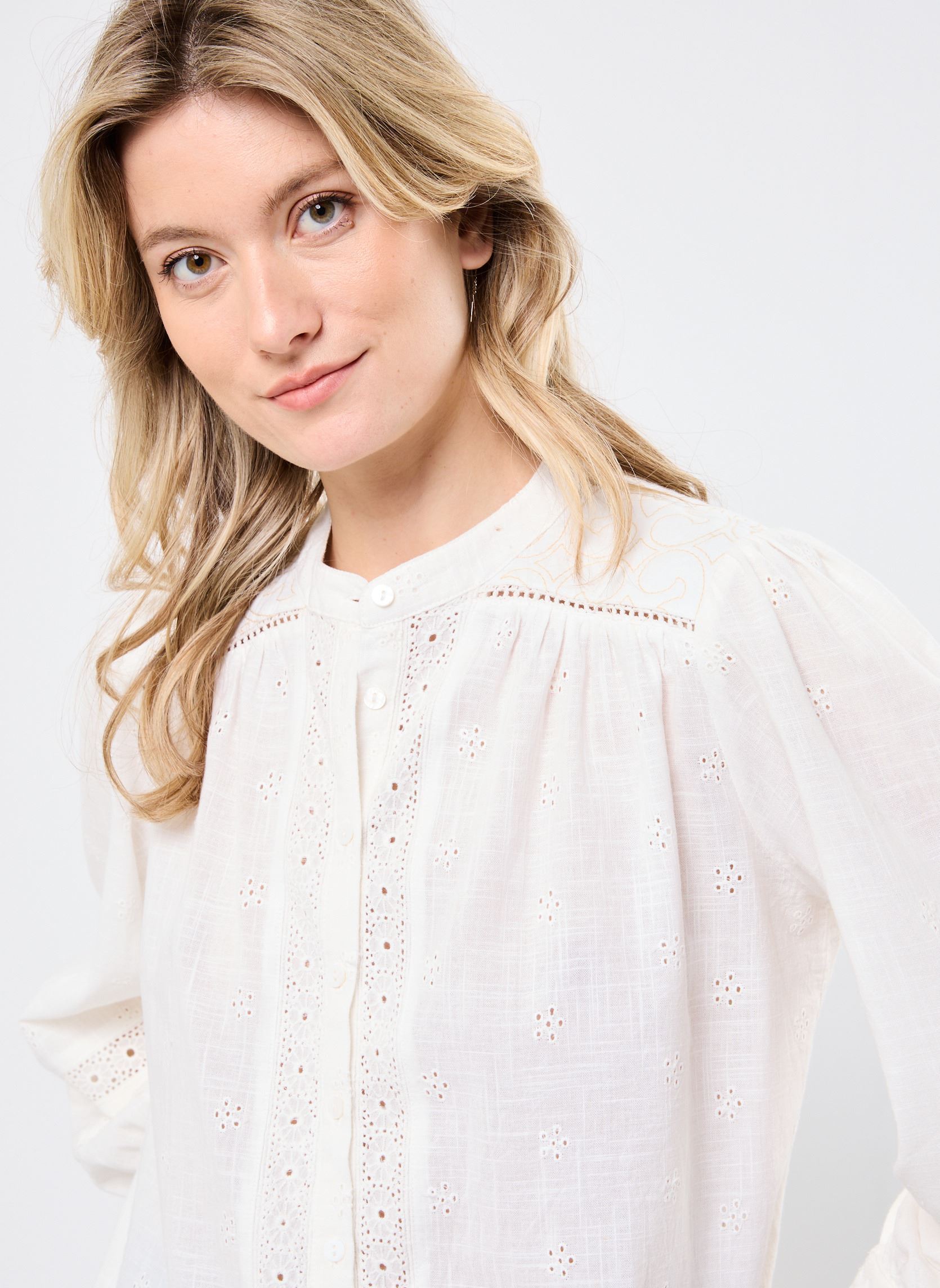 Langarm-Blusen Colette damen weiß Maison Hotel Langarm-Blusen Colette damen weiß Ivory
