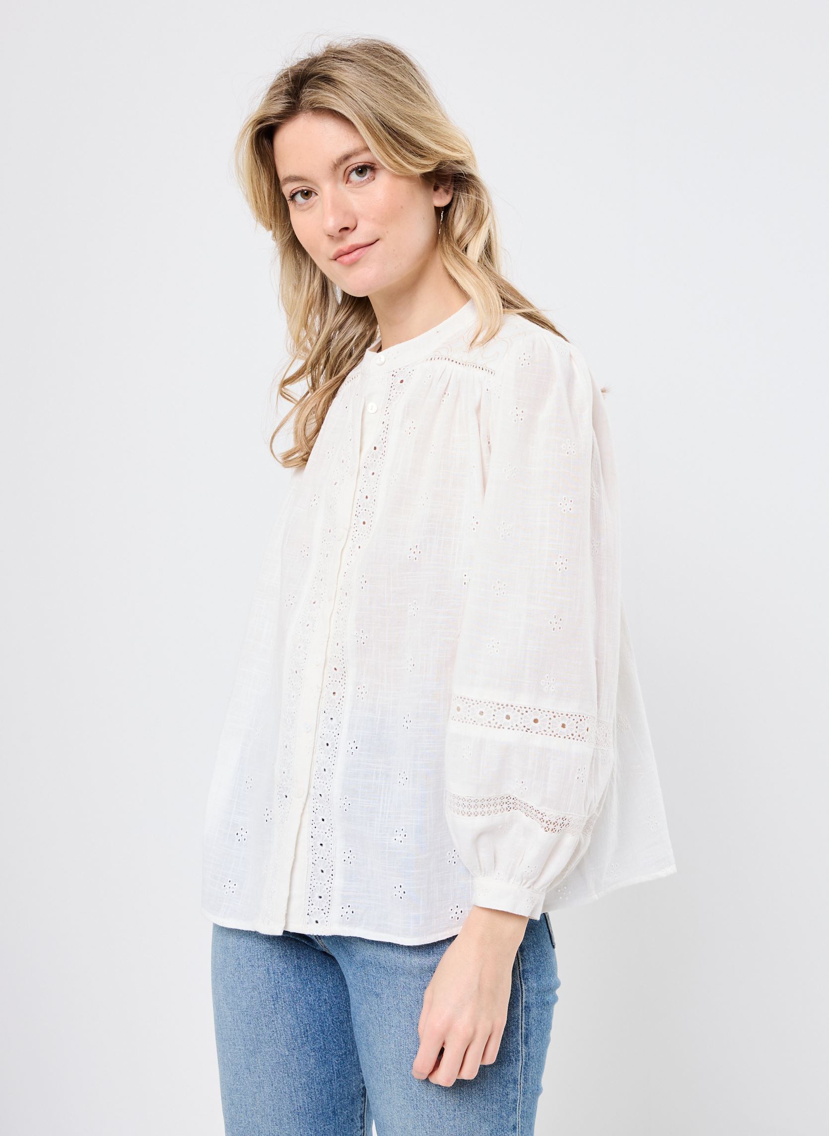 Langarm-Blusen Colette damen weiß Maison Hotel Langarm-Blusen Colette damen weiß Ivory