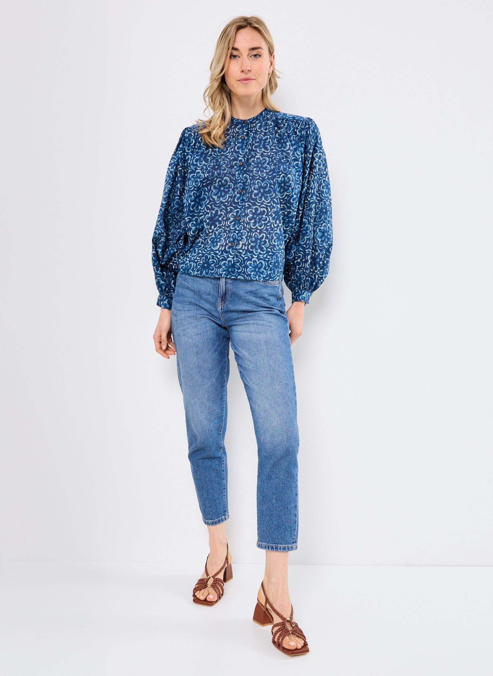 Blouses manches longues Gaia femme bleu Maison Hotel Blouses manches longues Gaia femme bleu Indigo Soul