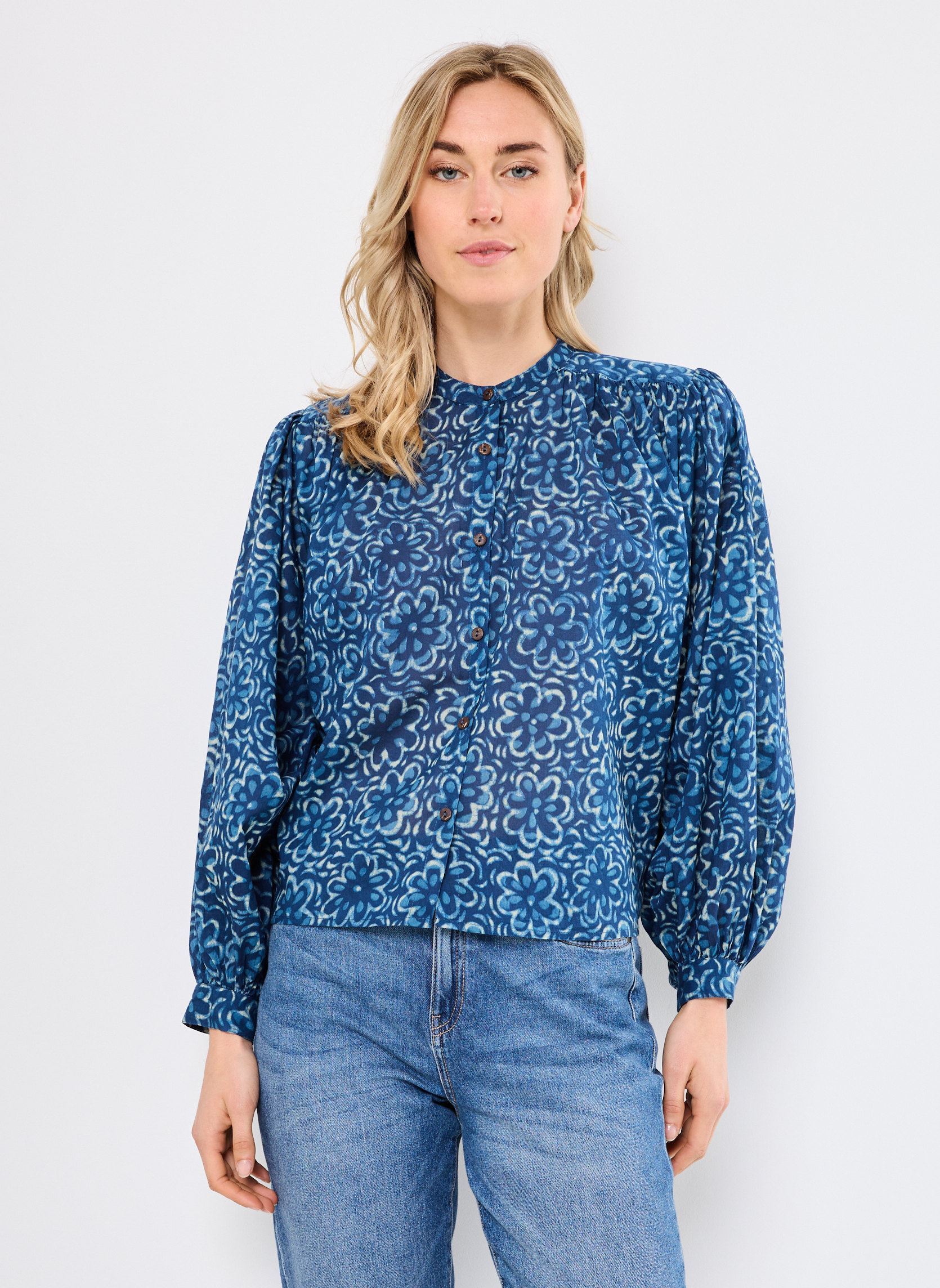 Blouses manches longues Gaia femme bleu Maison Hotel Blouses manches longues Gaia femme bleu Indigo Soul