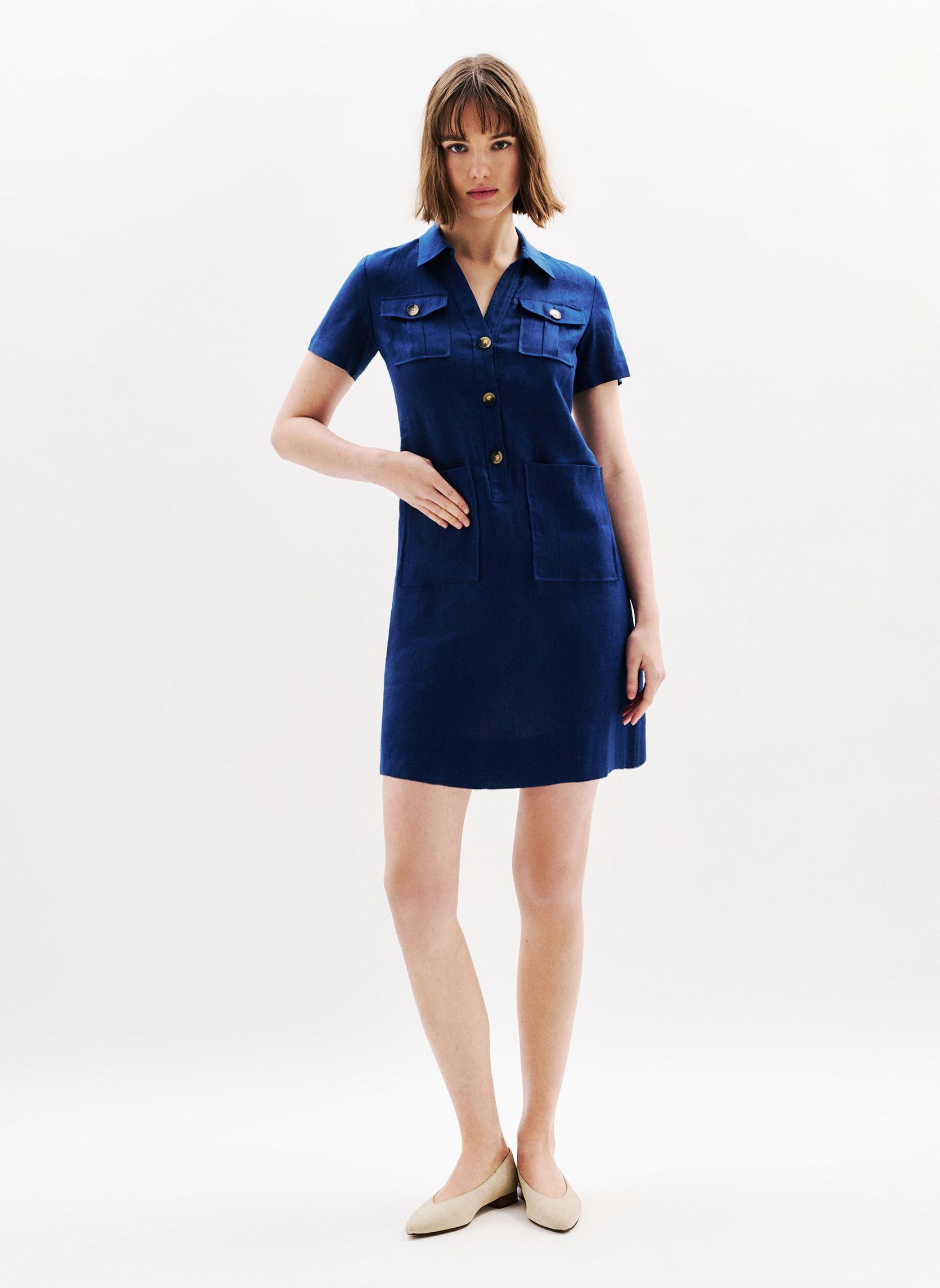 Jurken RK000-LAUREB dames blauw Caroll Jurken RK000-LAUREB dames blauw COLORADO