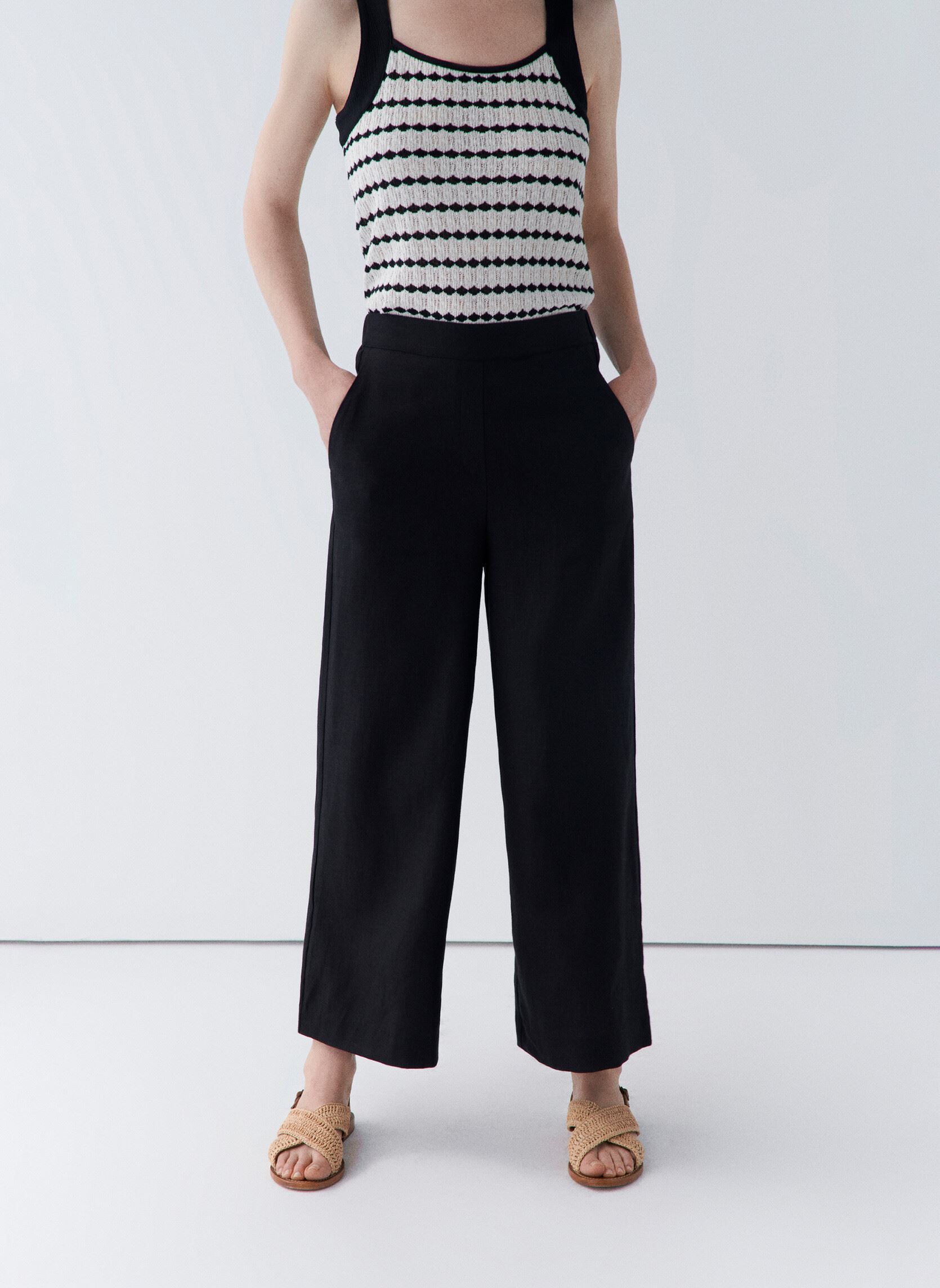 Pantalons larges 241P-PANDI femme noir Caroll Pantalons larges 241P-PANDI femme noir Noir