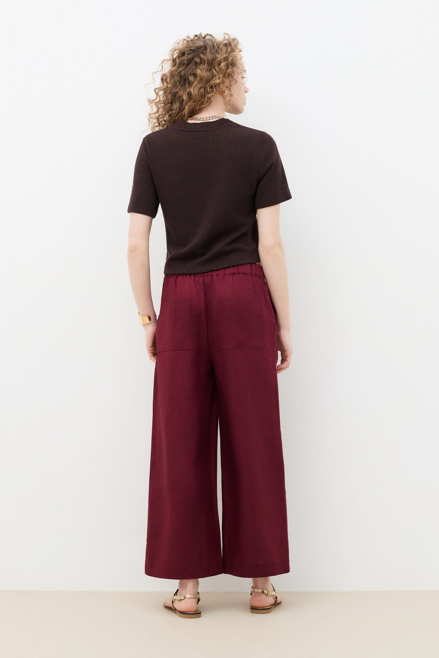 Weite Hosen 241P-PANDI damen bordeaux Caroll Weite Hosen 241P-PANDI damen bordeaux MAROON BANNER