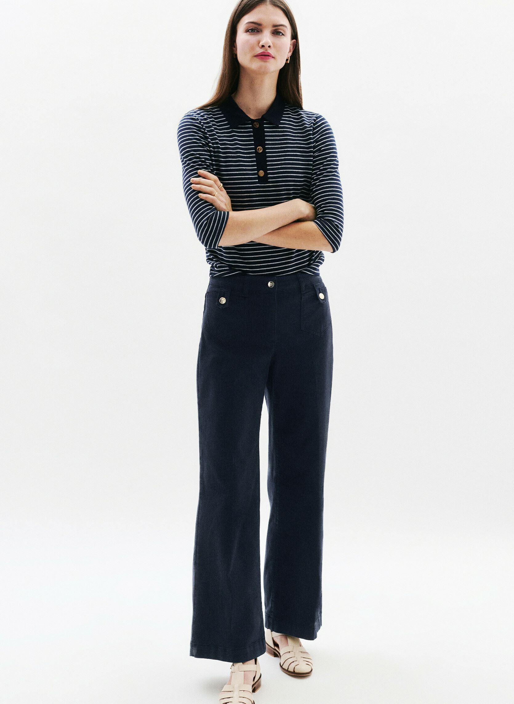 Pantalons larges 251P-PIETRO femme bleu Caroll Pantalons larges 251P-PIETRO femme bleu SKY CAPTAIN