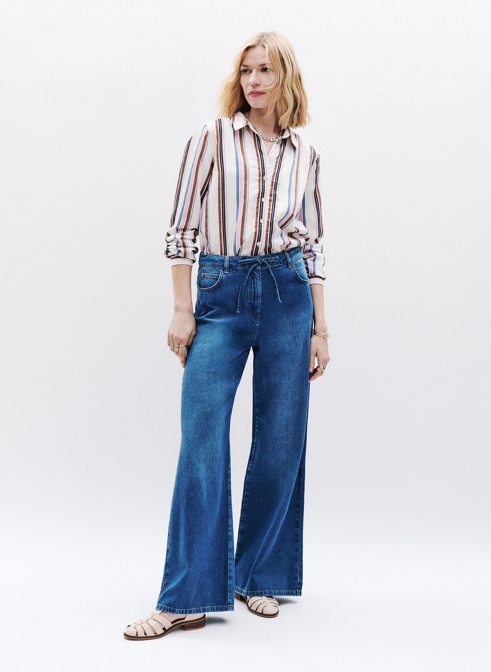 Wijde jeans / Flared Jeans 251P-PASTOR dames blauw Caroll Wijde jeans / Flared Jeans 251P-PASTOR dames blauw DENIM CLAIR