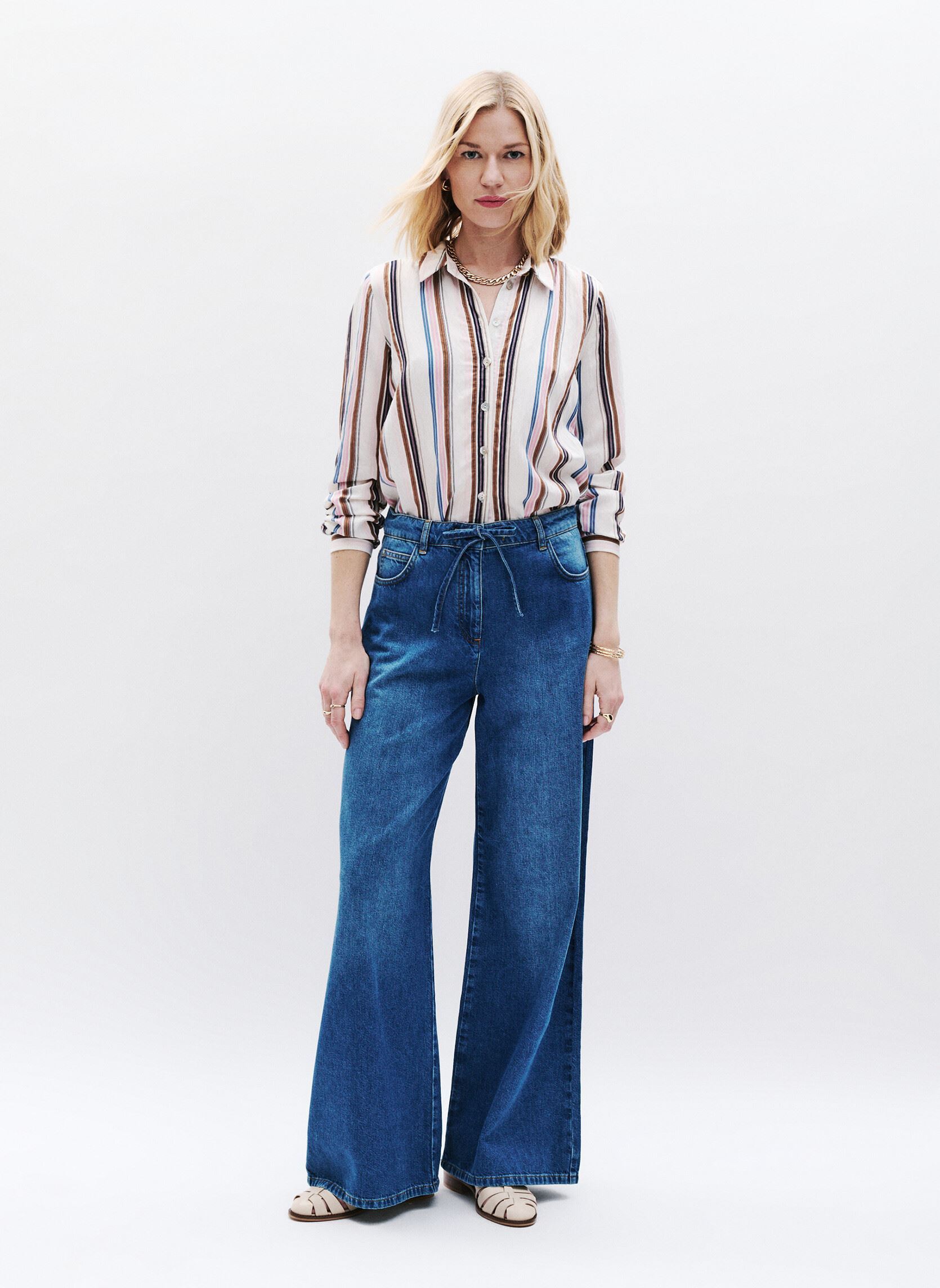 Wijde jeans / Flared Jeans 251P-PASTOR dames blauw Caroll Wijde jeans / Flared Jeans 251P-PASTOR dames blauw DENIM CLAIR