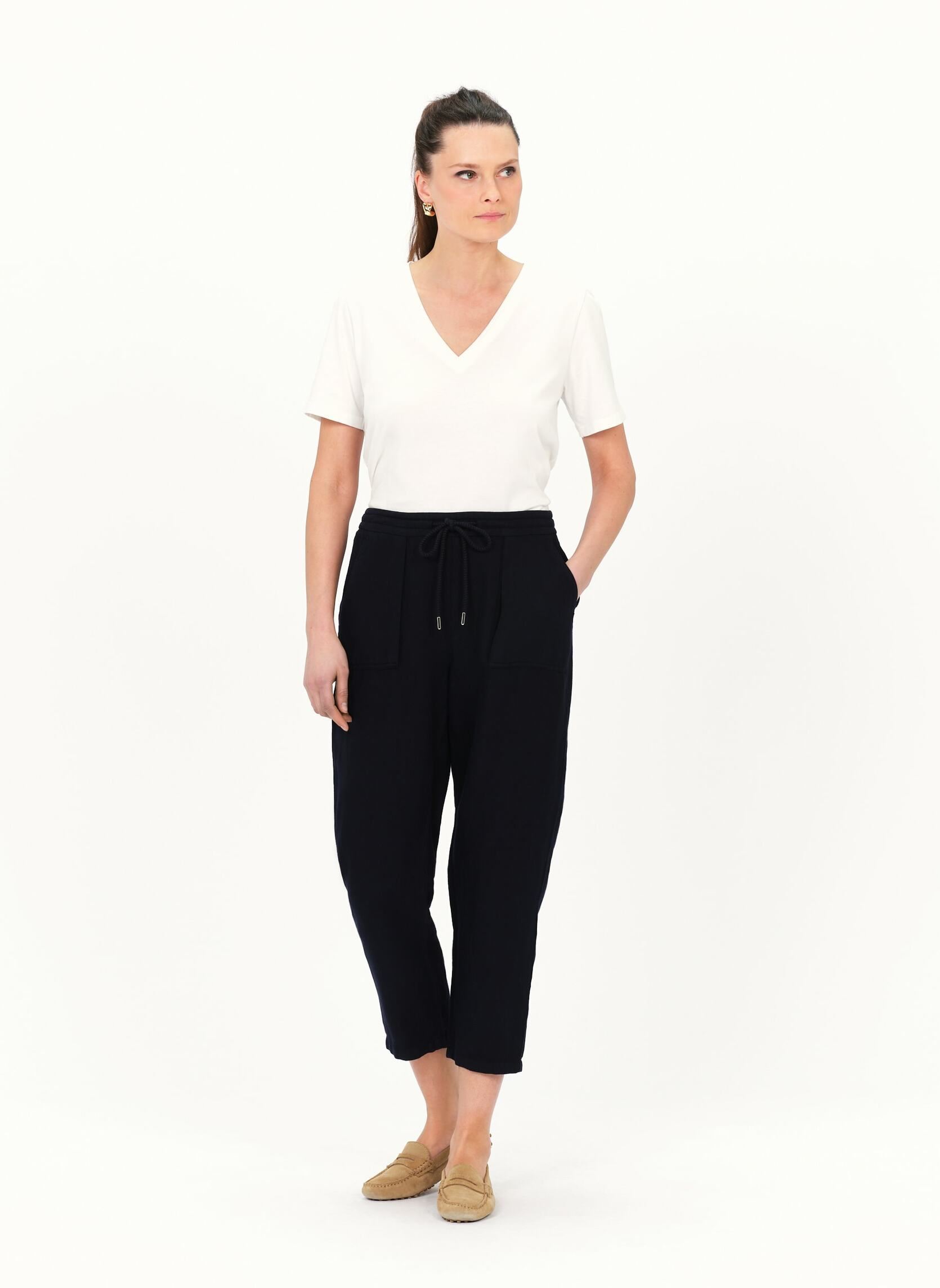 Pantalons chinos PK053-IGNACE femme bleu Caroll Pantalons chinos PK053-IGNACE femme bleu MARINE