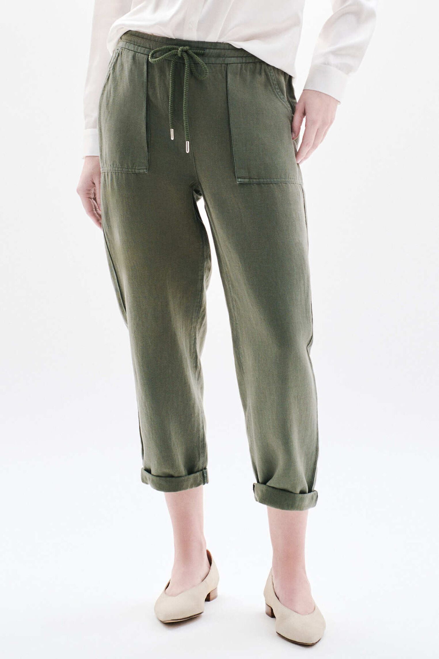 Pantalons chinos PK053-IGNACE femme vert Caroll Pantalons chinos PK053-IGNACE femme vert VERT KAKI