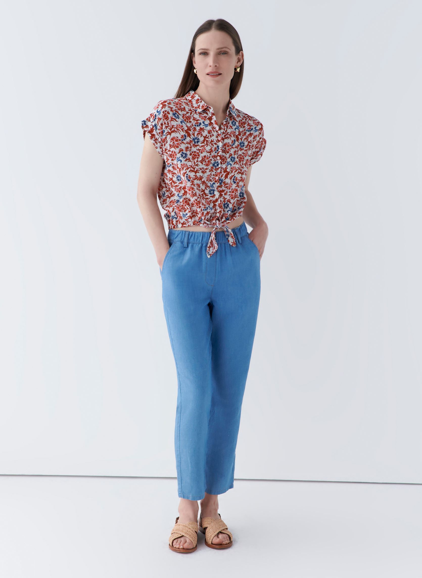 Straight Leg Hosen 242P-PNOORI damen blau Caroll Straight Leg Hosen 242P-PNOORI damen blau DENIM CLAIR