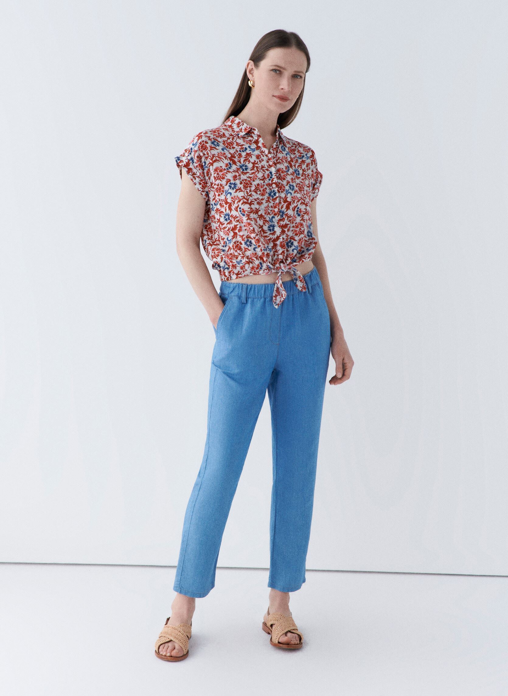 Straight Leg Hosen 242P-PNOORI damen blau Caroll Straight Leg Hosen 242P-PNOORI damen blau DENIM CLAIR