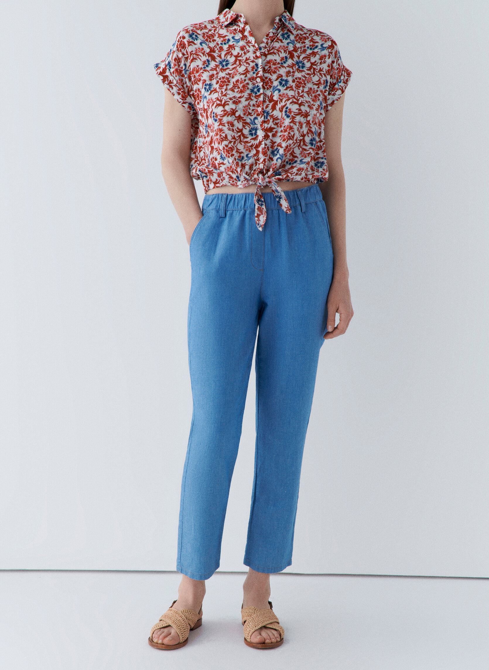 Straight Leg Hosen 242P-PNOORI damen blau Caroll Straight Leg Hosen 242P-PNOORI damen blau DENIM CLAIR