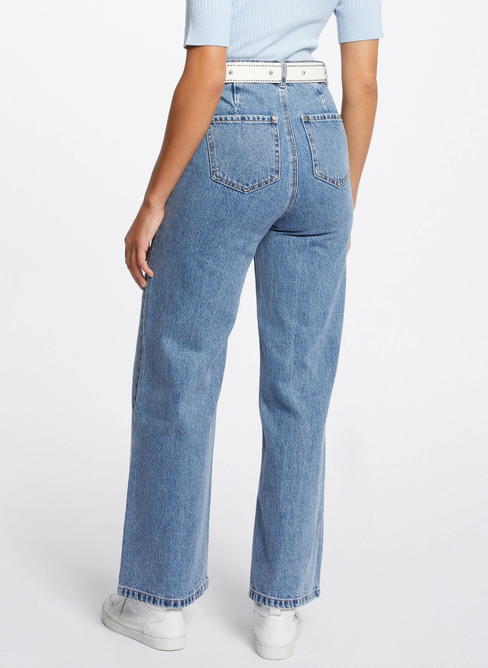 Wijde jeans / Flared Jeans 241-PWIDE dames blauw Morgan Wijde jeans / Flared Jeans 241-PWIDE dames blauw JEAN DOUBLE STONE