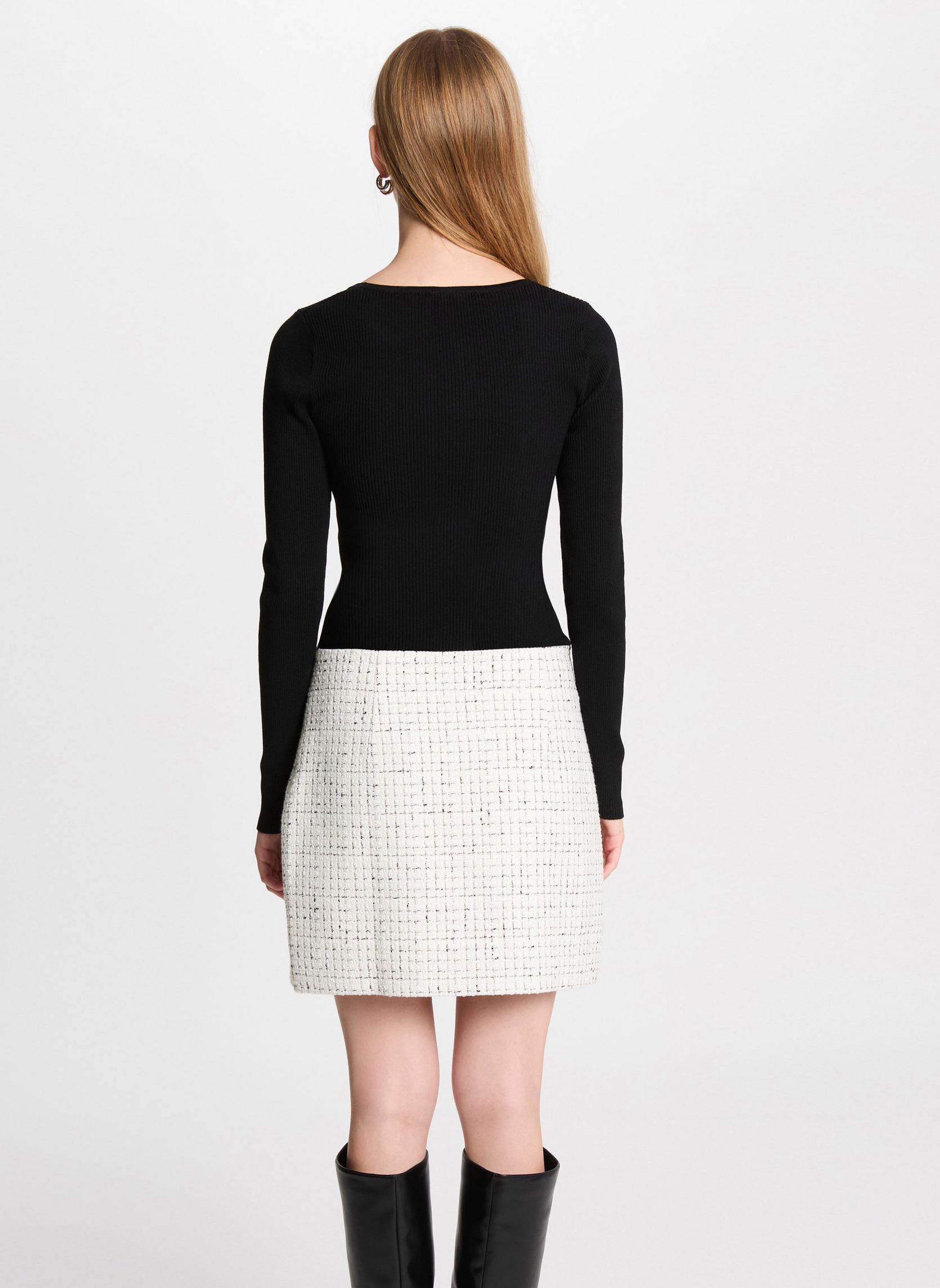 Abiti 251-RBLOCK donna nero Morgan Abiti 251-RBLOCK donna nero OFF WHITE/NOIR
