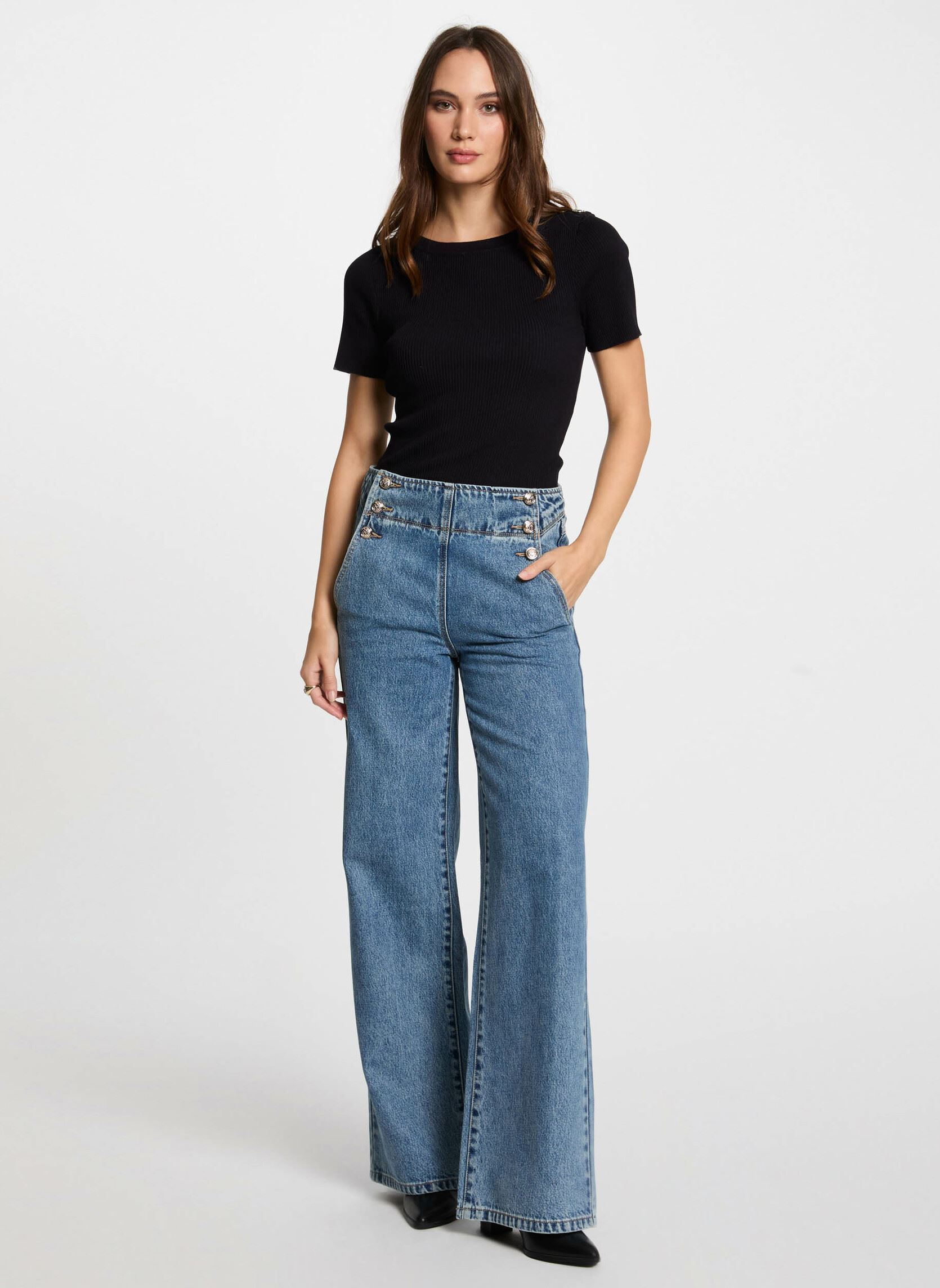 Jeans large 251-PBRIDE femme bleu Morgan Jeans large 251-PBRIDE femme bleu JEAN DOUBLE STONE