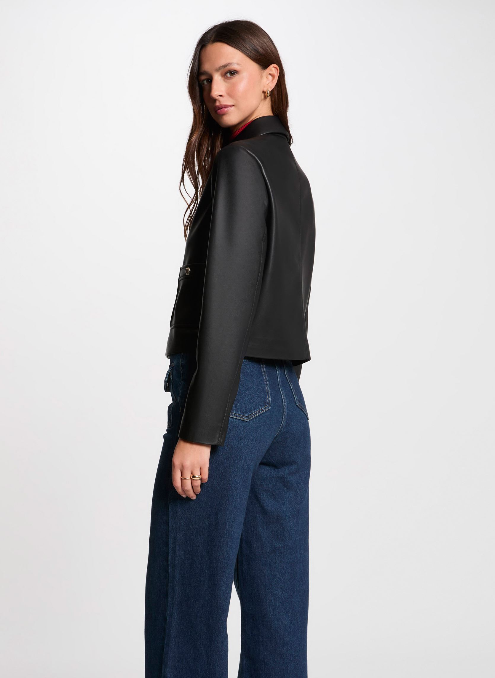 Vestes en cuir 251-GKISS femme noir Morgan Vestes en cuir 251-GKISS femme noir NOIR M