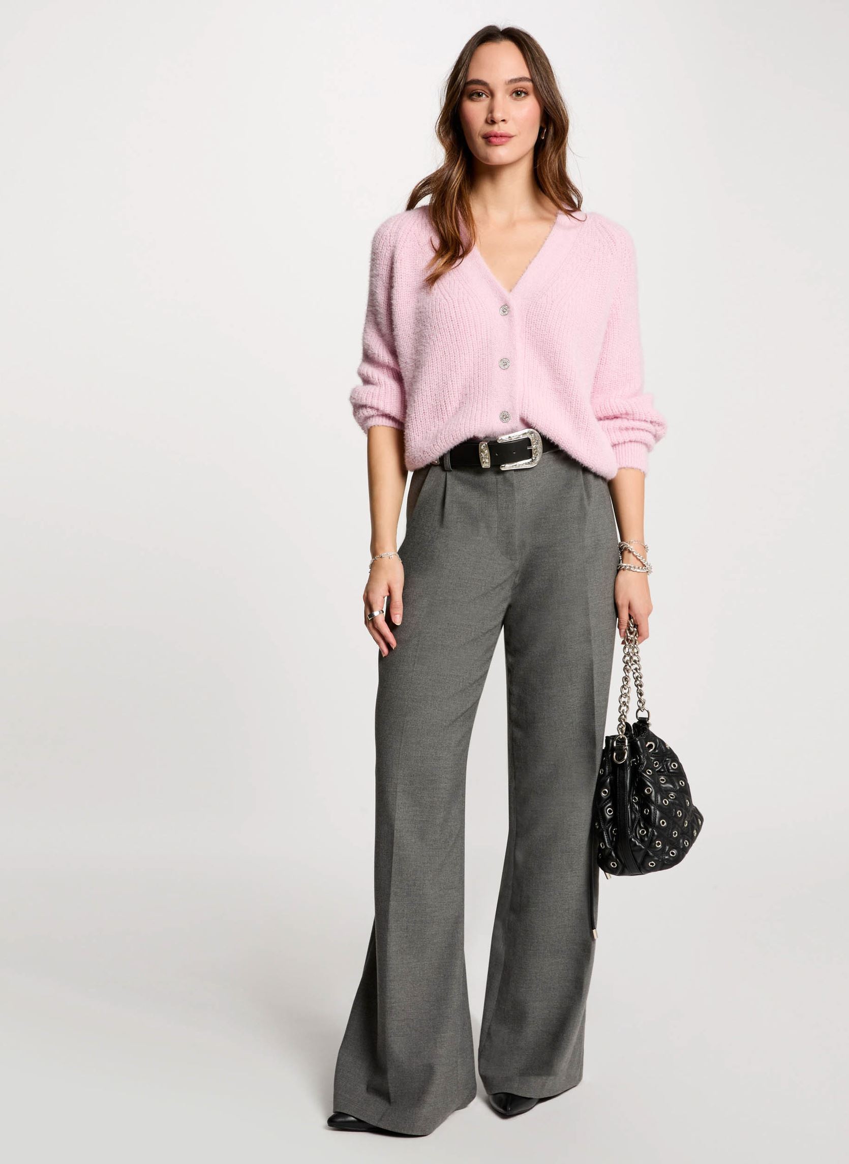 Pantaloni larghi 251-PANIS.F donna grigio Morgan Pantaloni larghi 251-PANIS.F donna grigio GRIS PERLE M