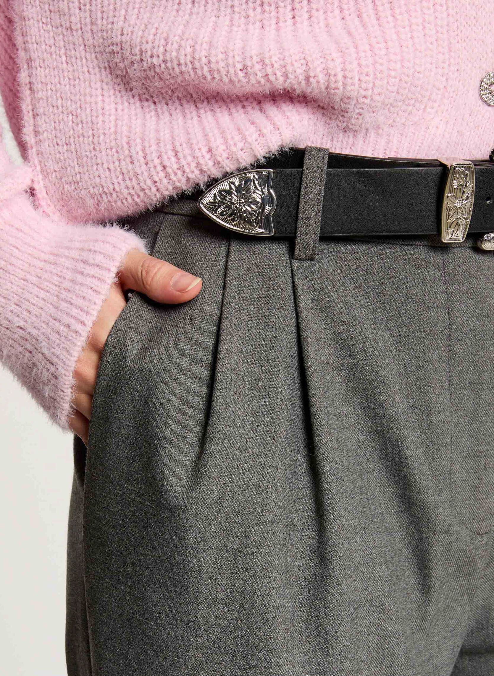 Pantaloni larghi 251-PANIS.F donna grigio Morgan Pantaloni larghi 251-PANIS.F donna grigio GRIS PERLE M