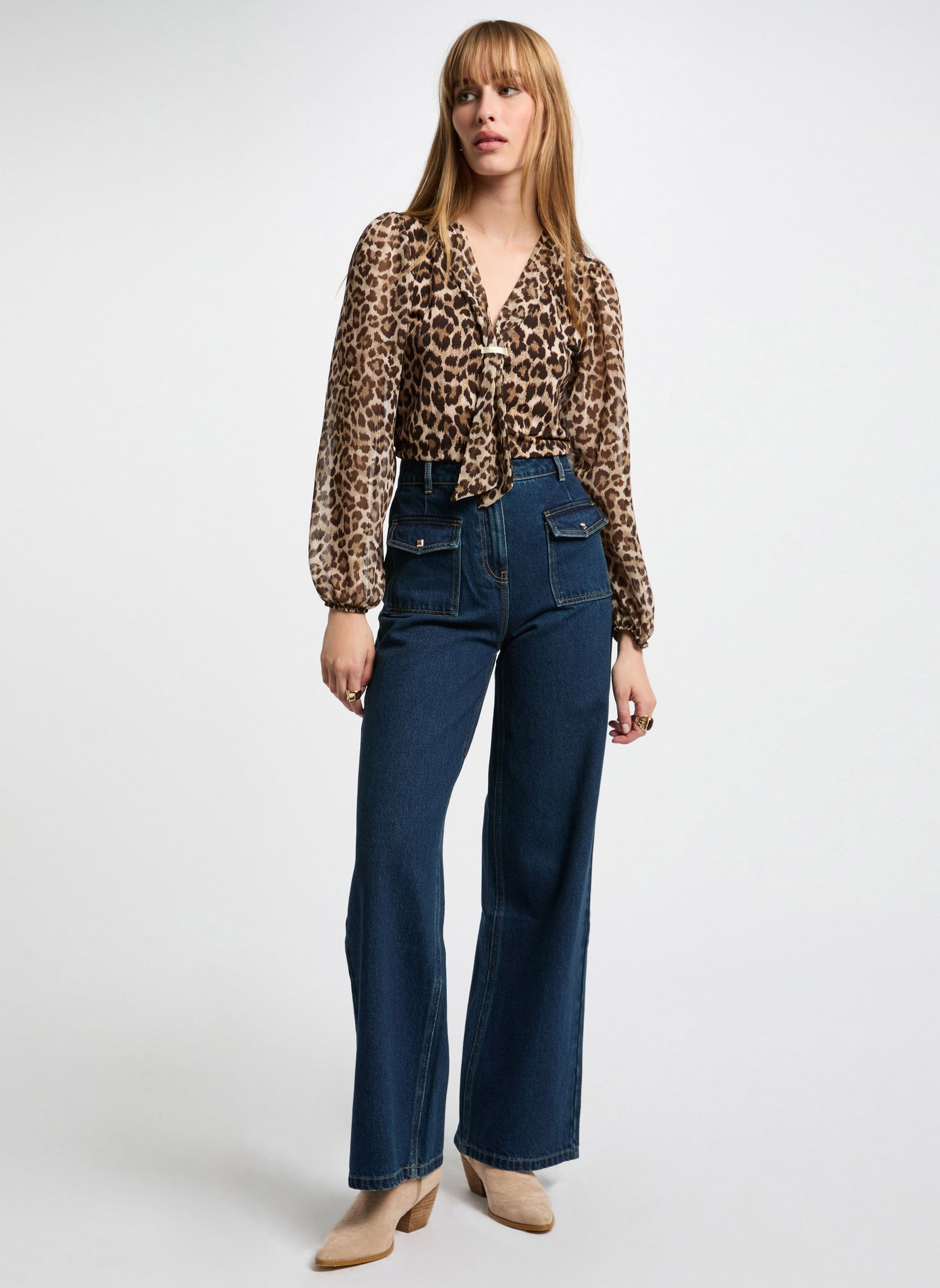 Wijde jeans / Flared Jeans 251-PWIDY dames blauw Morgan Wijde jeans / Flared Jeans 251-PWIDY dames blauw JEAN BRUT