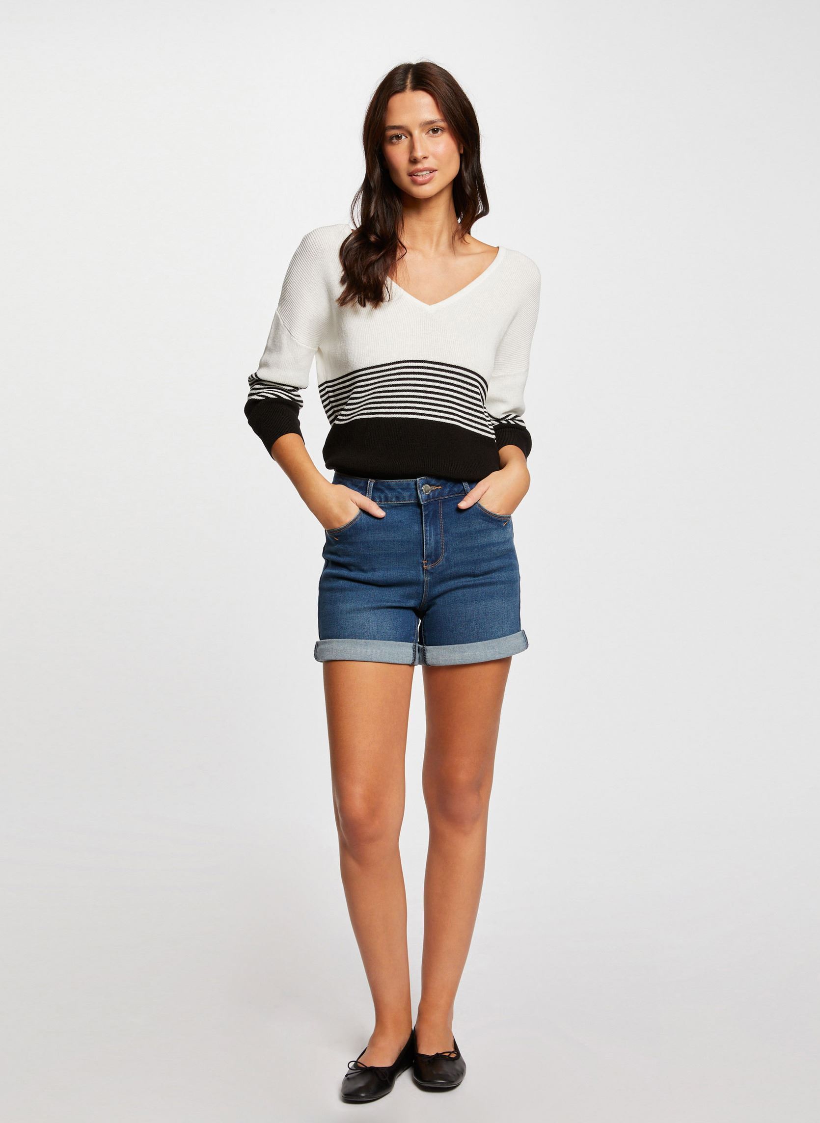 Shorts 241-SHAKU dames blauw Morgan Shorts 241-SHAKU dames blauw STONE