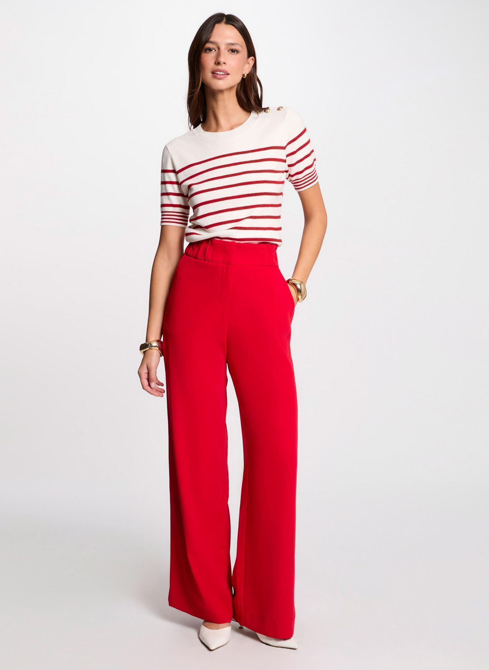 Pantalons larges 242-PBIRD femme rouge Morgan Pantalons larges 242-PBIRD femme rouge ROUGE