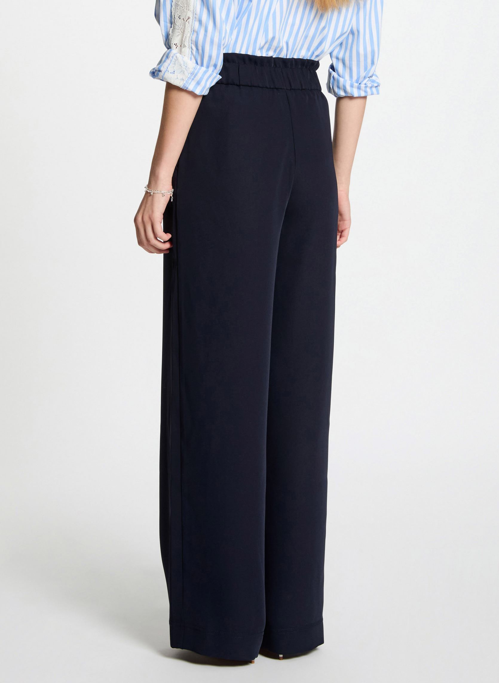 Pantalons larges 242-PBIRD femme bleu Morgan Pantalons larges 242-PBIRD femme bleu MARINE M