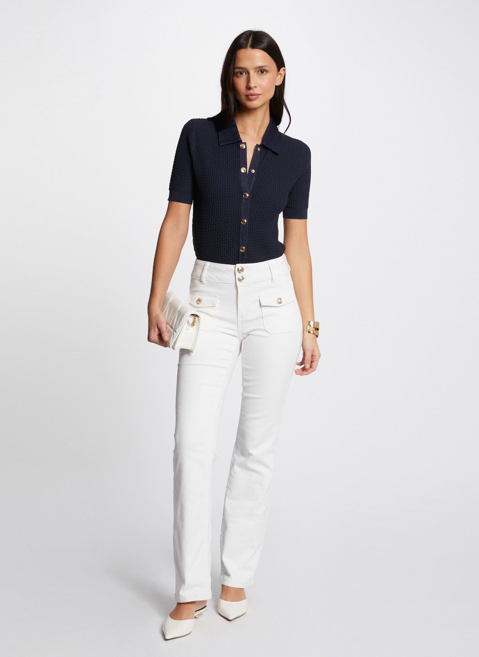 Polos manches courtes 241-MBIANCA femme bleu Morgan Polos manches courtes 241-MBIANCA femme bleu Marine