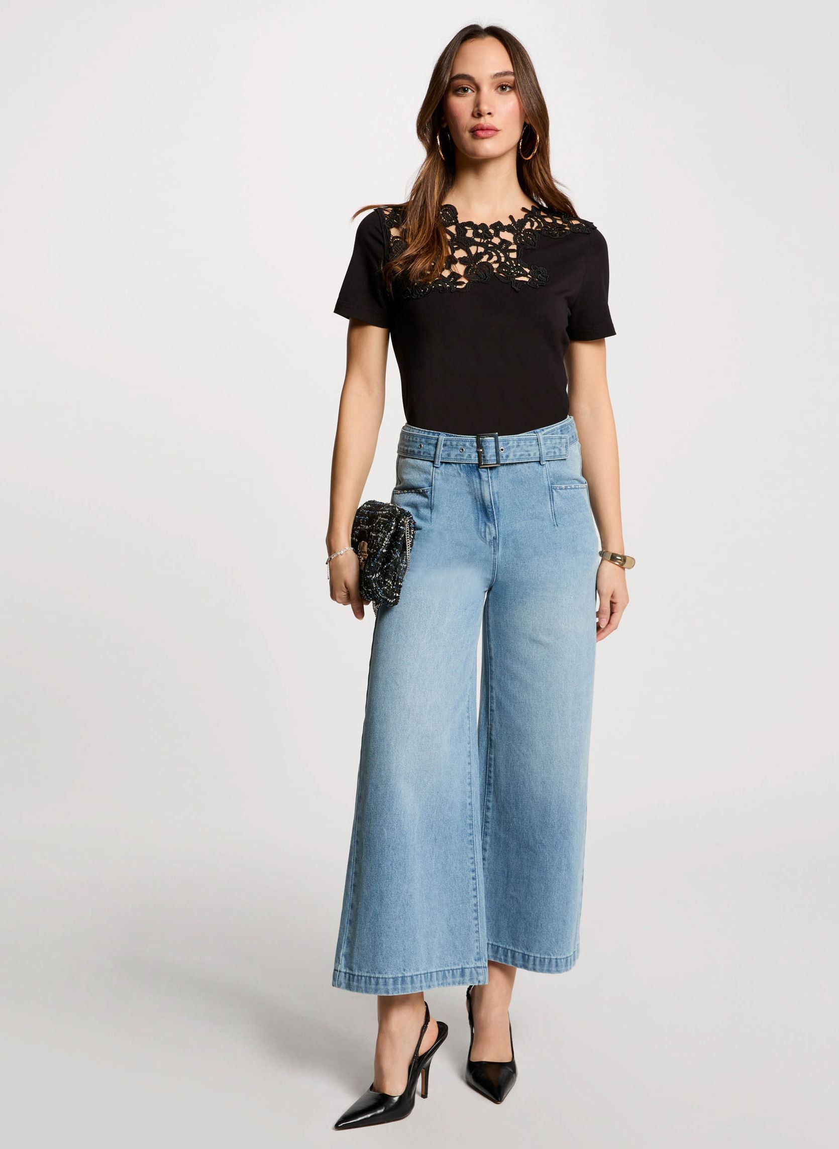 Wijde jeans / Flared Jeans 251-PIMAE dames blauw Morgan Wijde jeans / Flared Jeans 251-PIMAE dames blauw JEAN BLEACHED