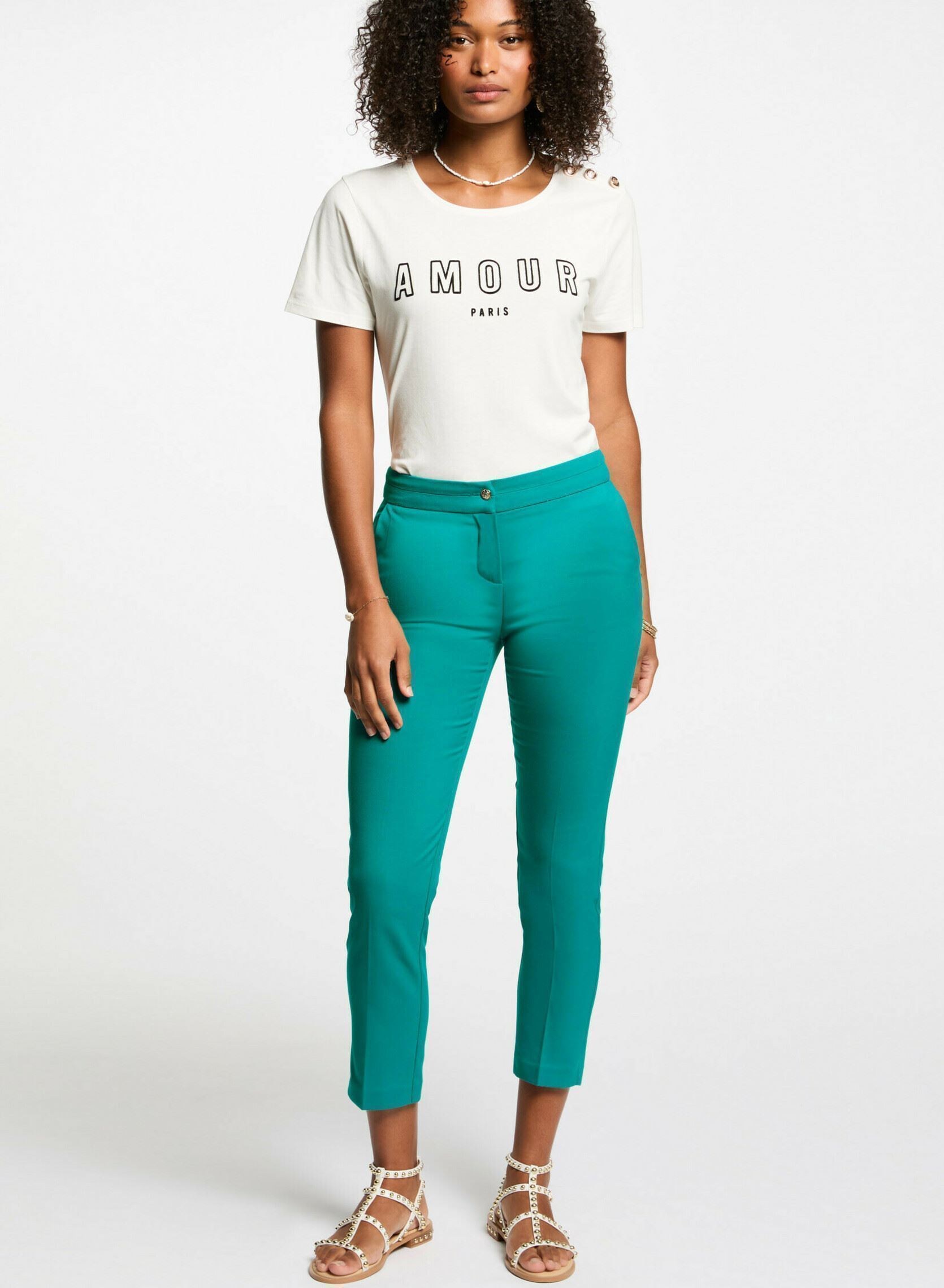Pantalones rectos 251-PVOPA.F mujer verde Morgan Pantalones rectos 251-PVOPA.F mujer verde ATOLL M