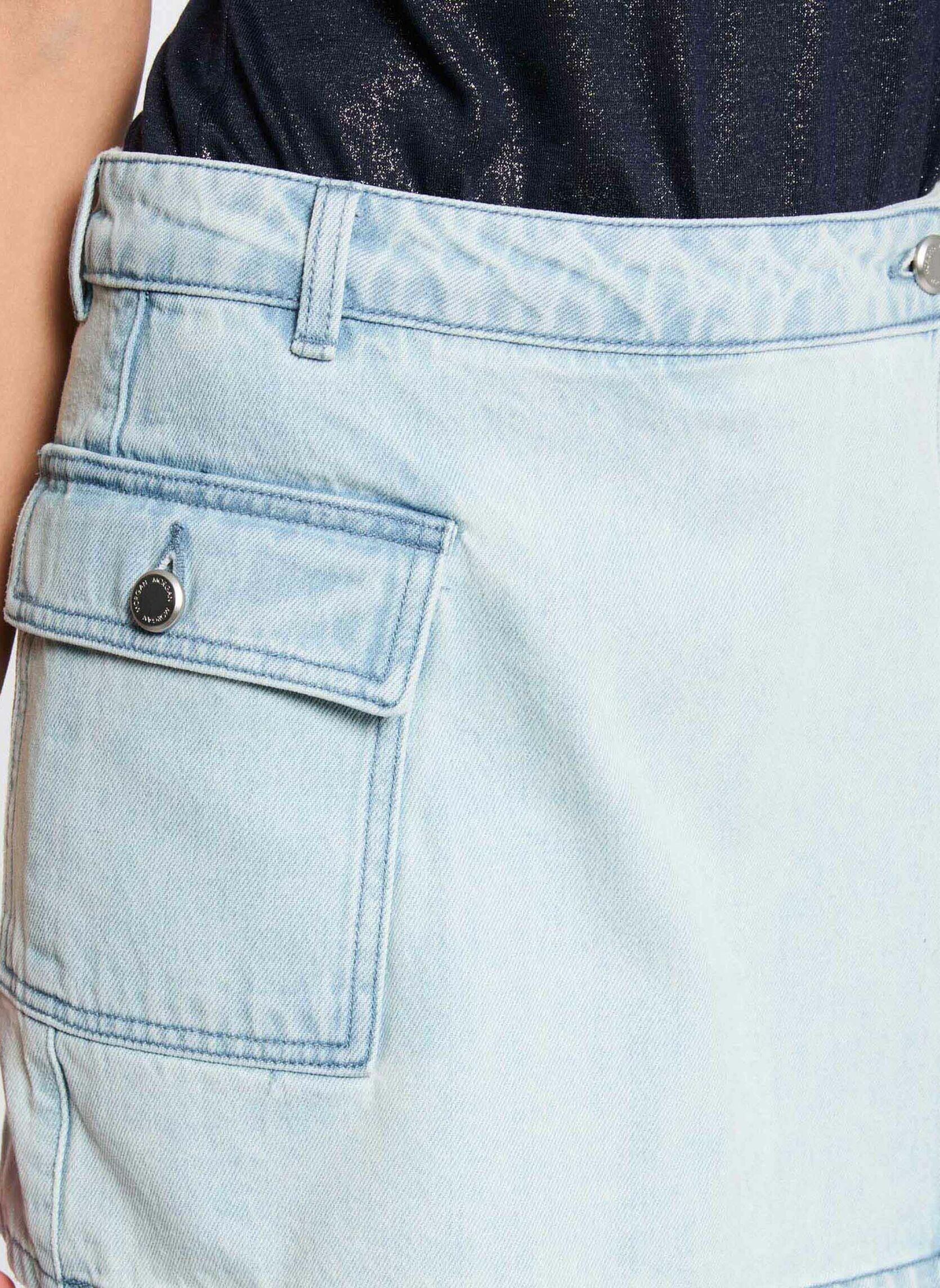 Korte rokken 241-SHAZAZ dames blauw Morgan Korte rokken 241-SHAZAZ dames blauw JEAN BLEACHED