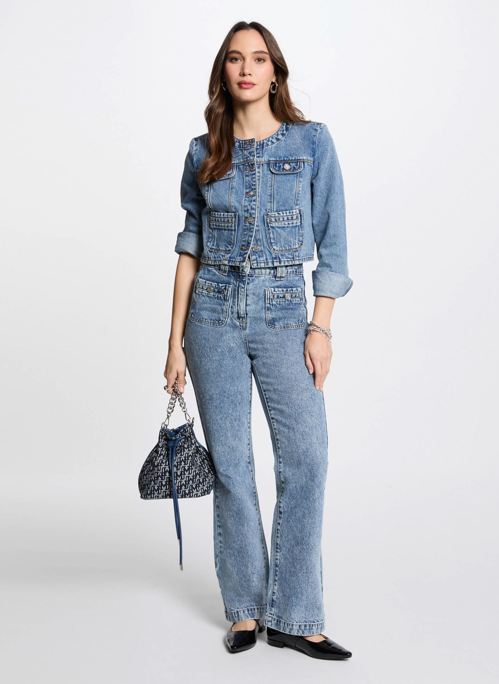 Vestes en jean 251-VCHARME femme bleu Morgan Vestes en jean 251-VCHARME femme bleu JEAN DOUBLE STONE