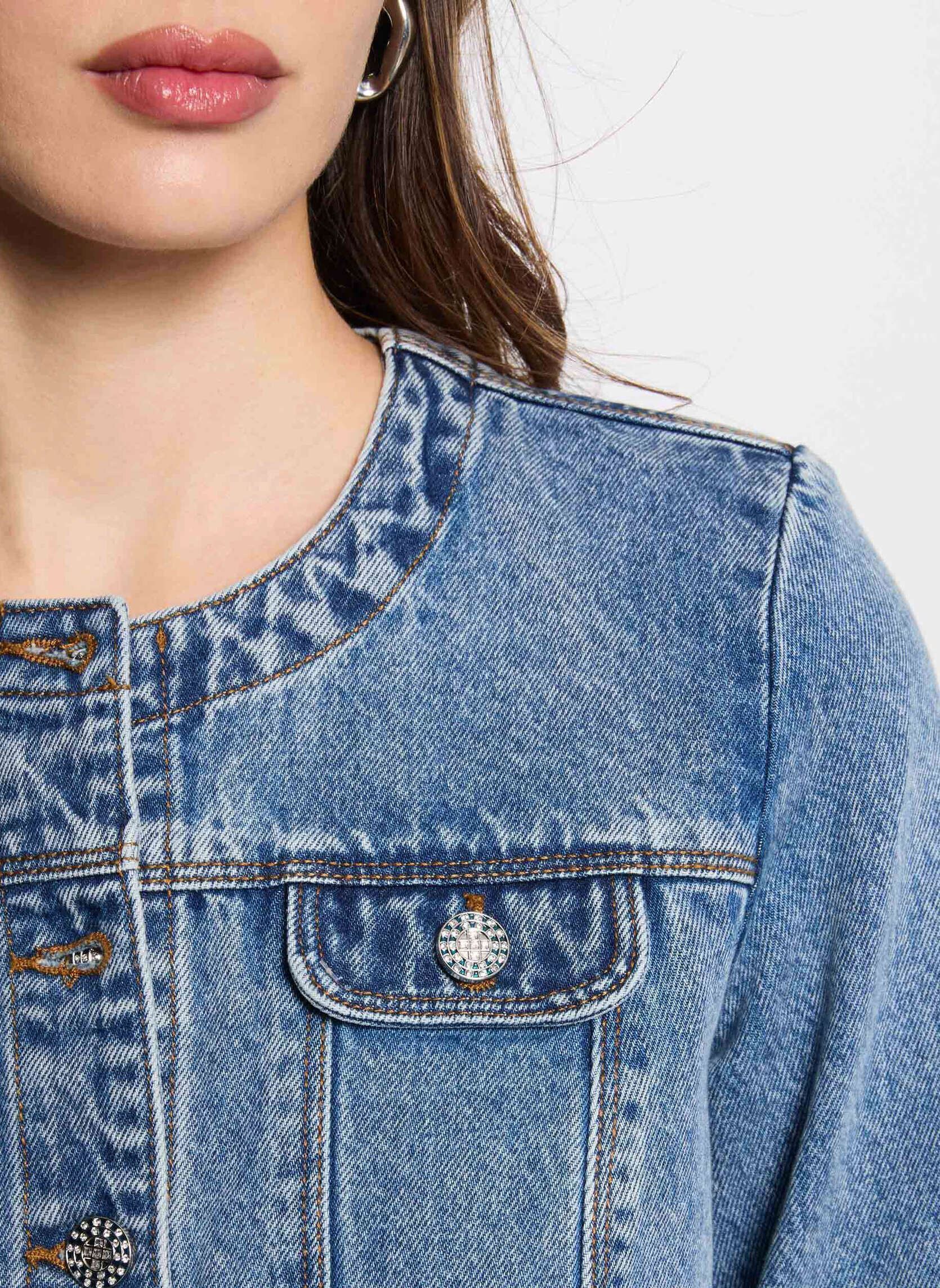 Vestes en jean 251-VCHARME femme bleu Morgan Vestes en jean 251-VCHARME femme bleu JEAN DOUBLE STONE